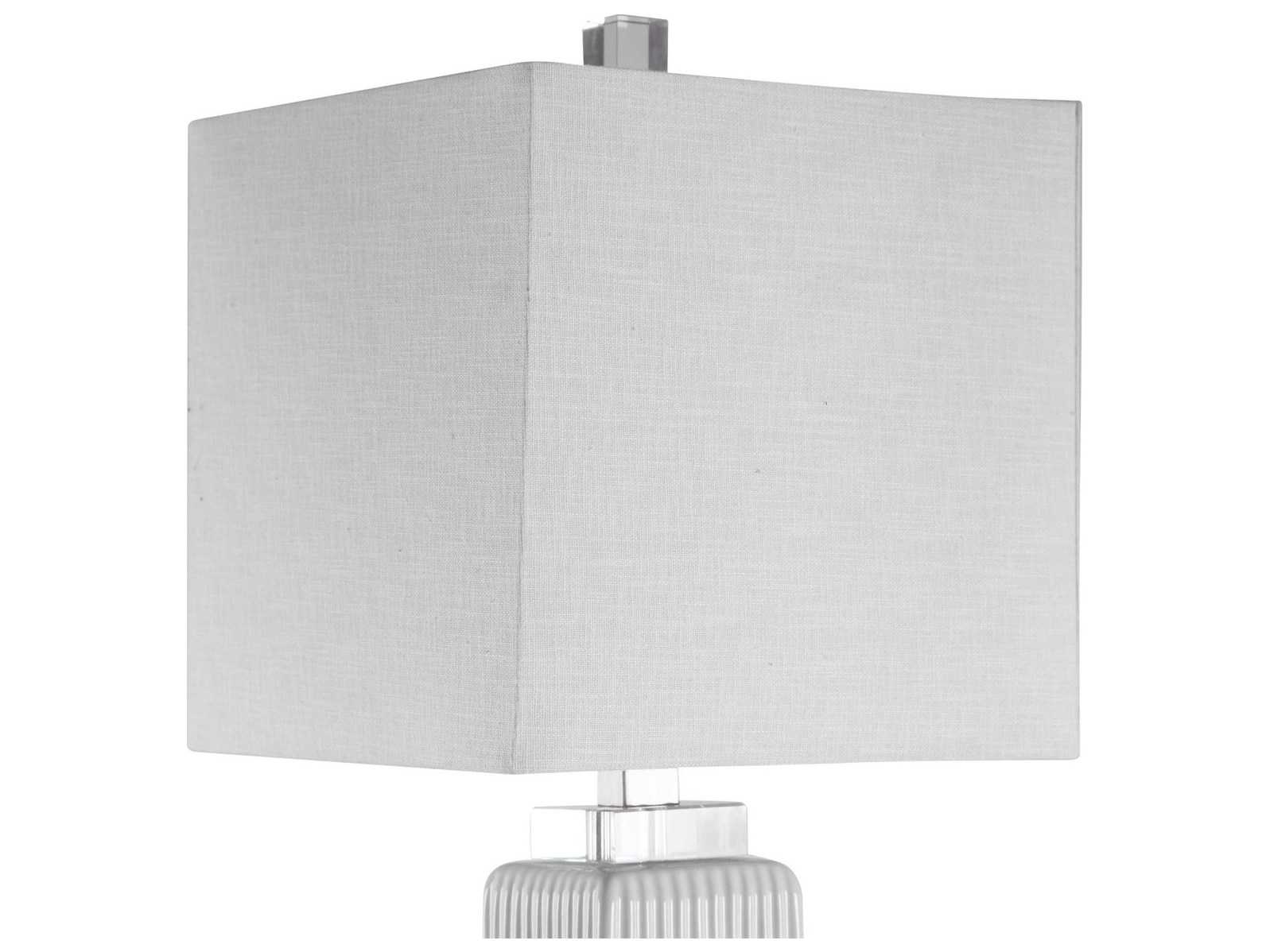 Uttermost Bennett Crystal Gloss White Square Hardback Buffet Lamp