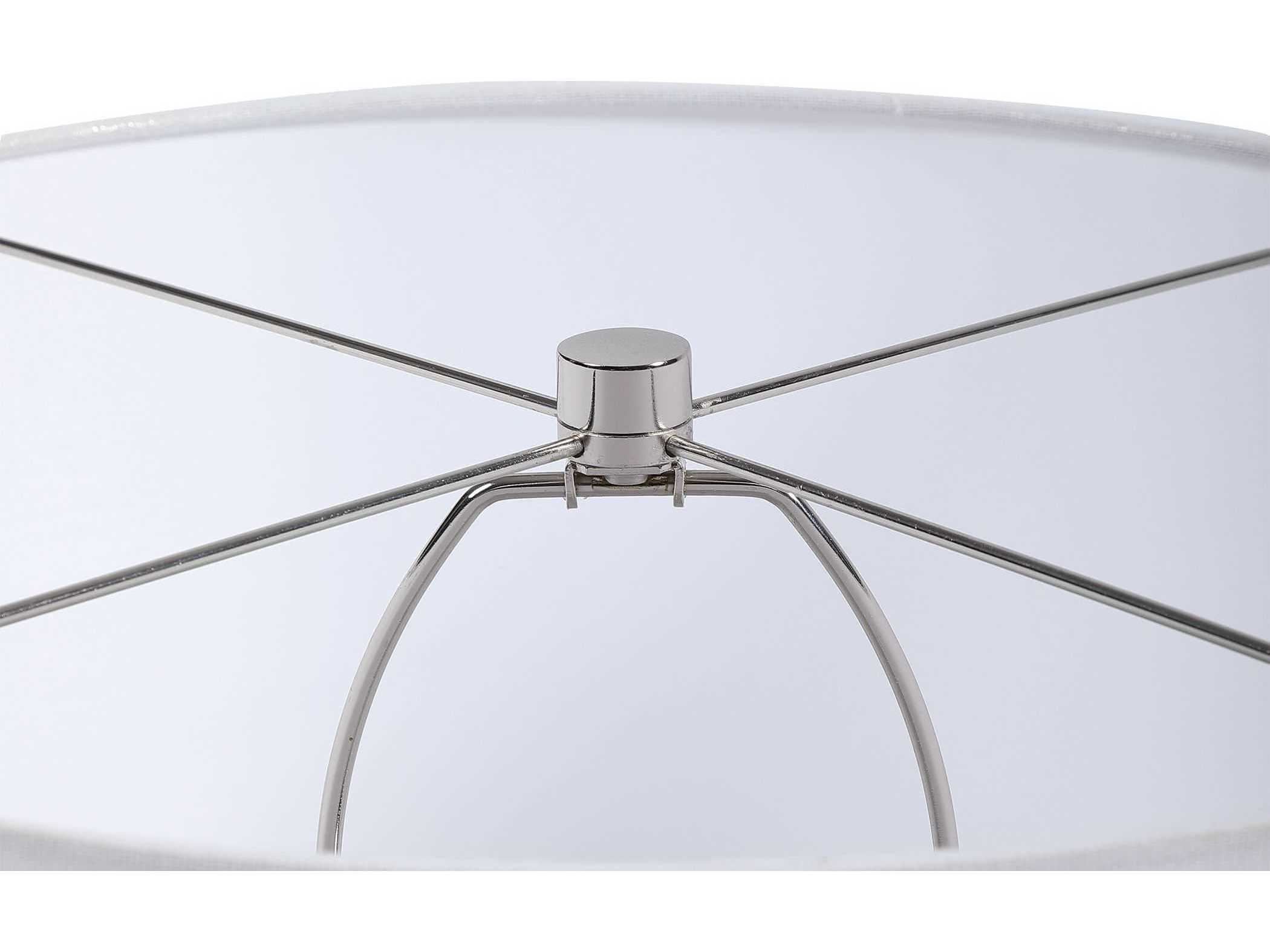 Uttermost Blue Waters Crystal Ombre Toned Light Drum Hardback Rolled Edge Buffet Lamp