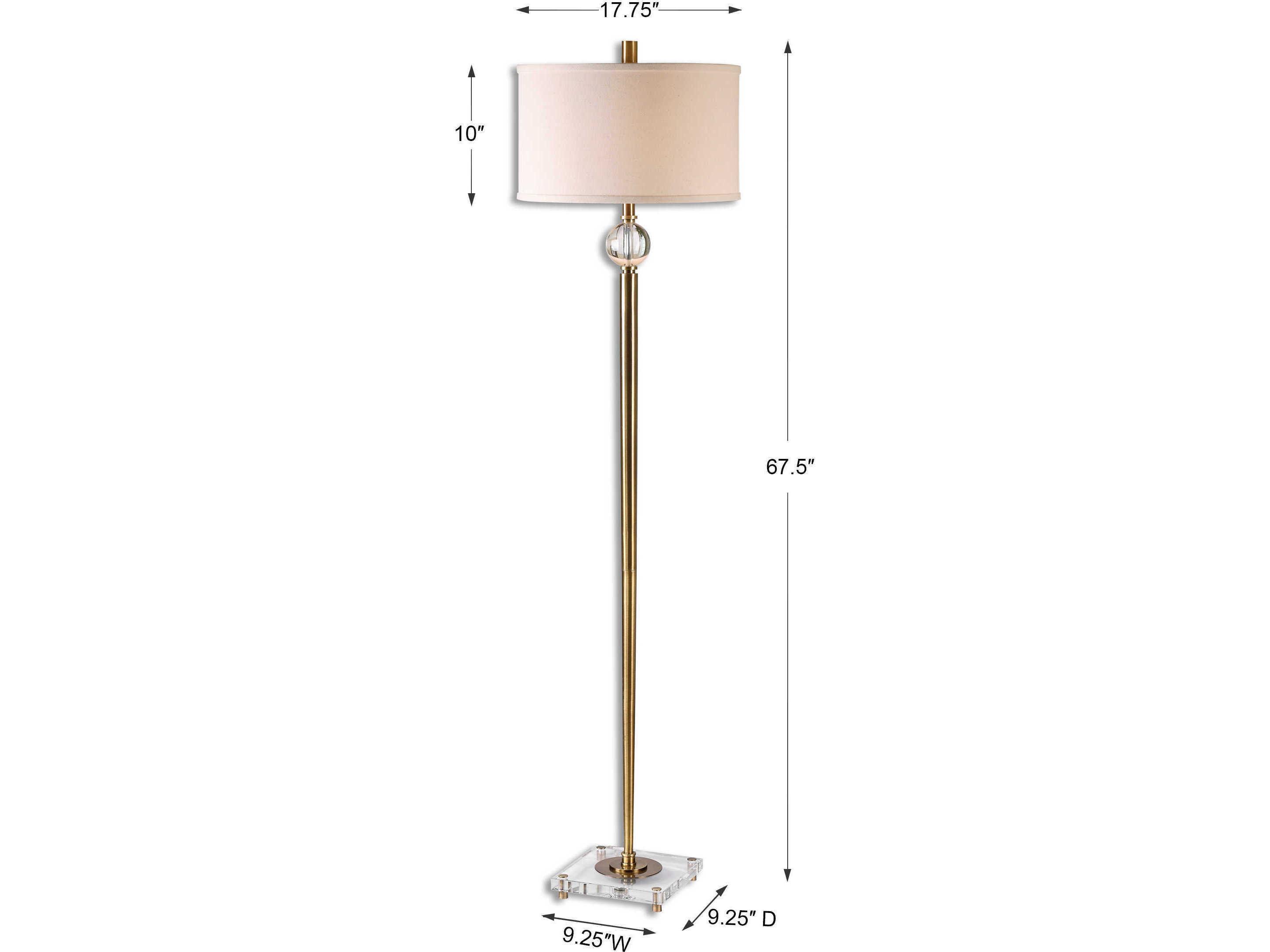 Uttermost Mesita Brush Brass Round Hardback Drum Floor Lamp