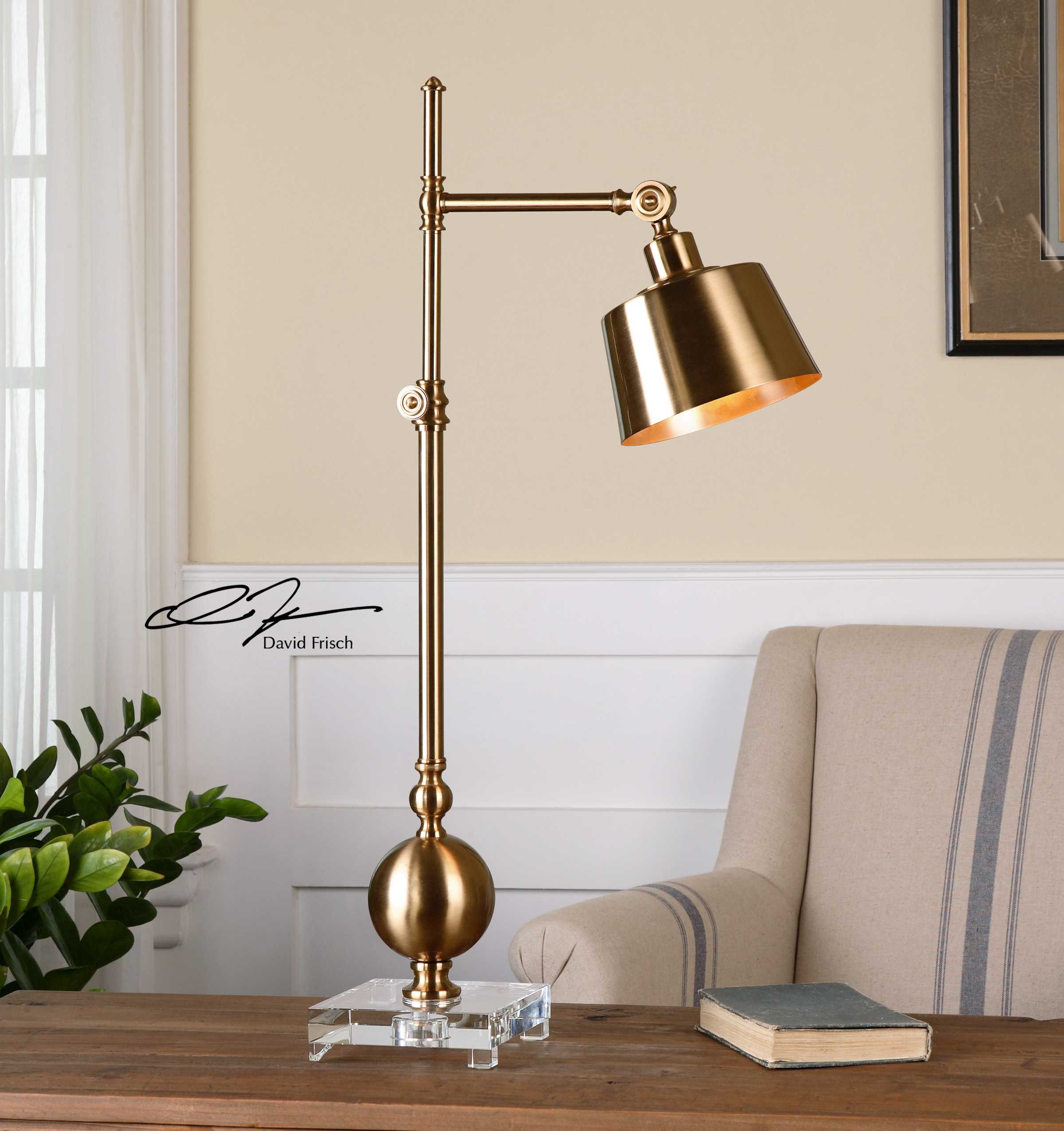 Uttermost Laton Brushed Brass Desk Lamp