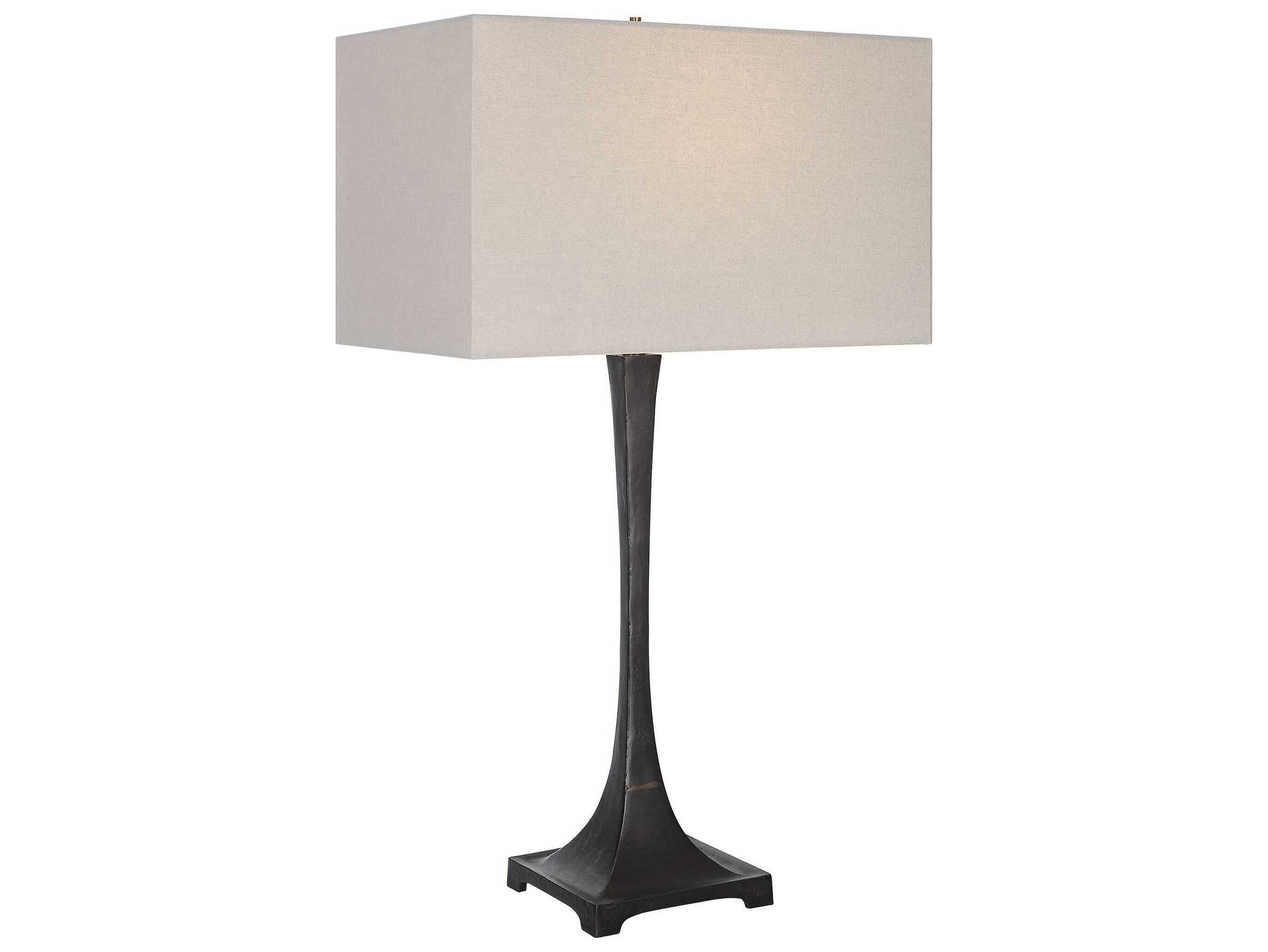 Uttermost Reydan Rustic Black Rectangle Hardback Buffet Lamp