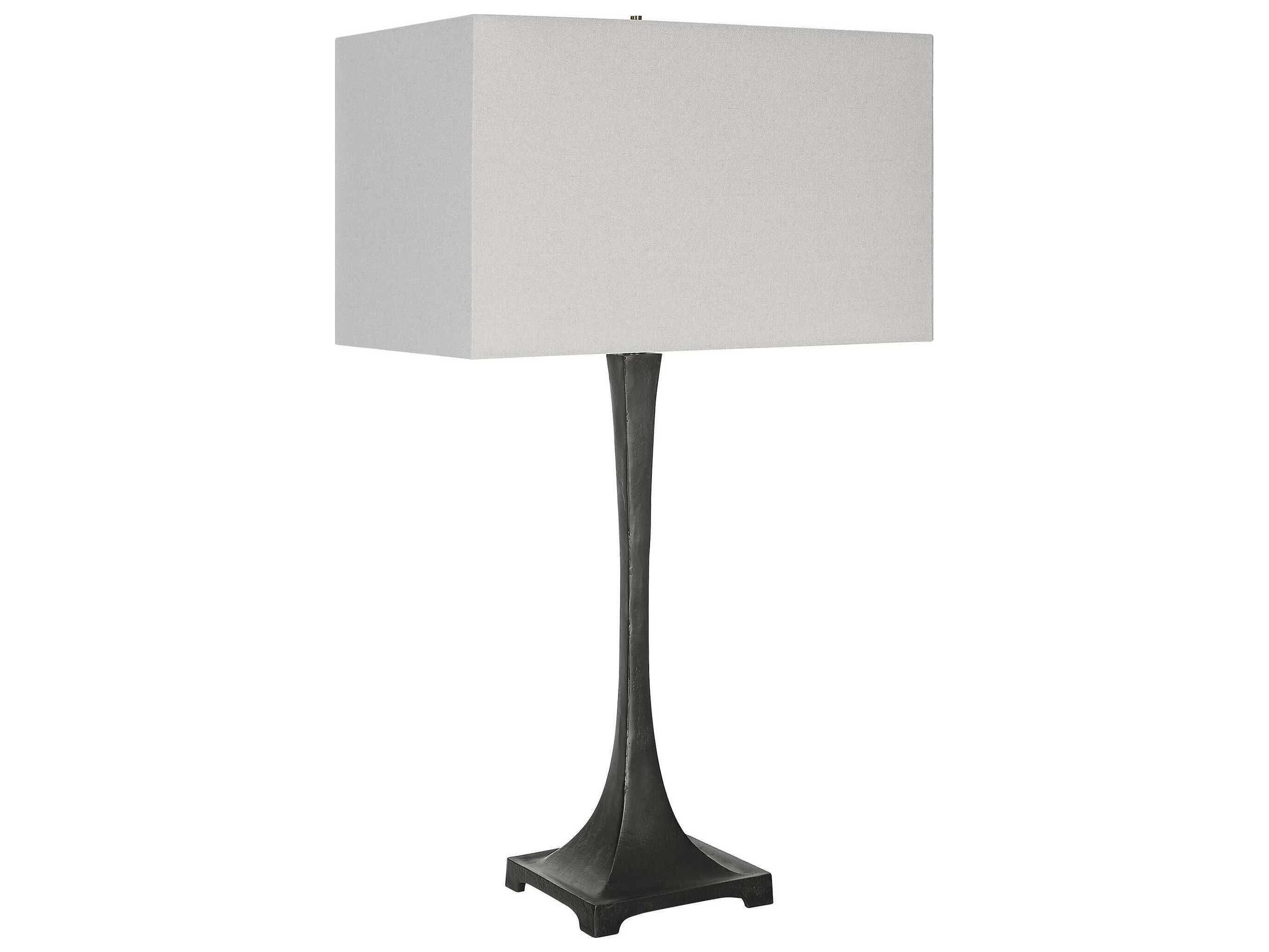 Uttermost Reydan Rustic Black Rectangle Hardback Buffet Lamp