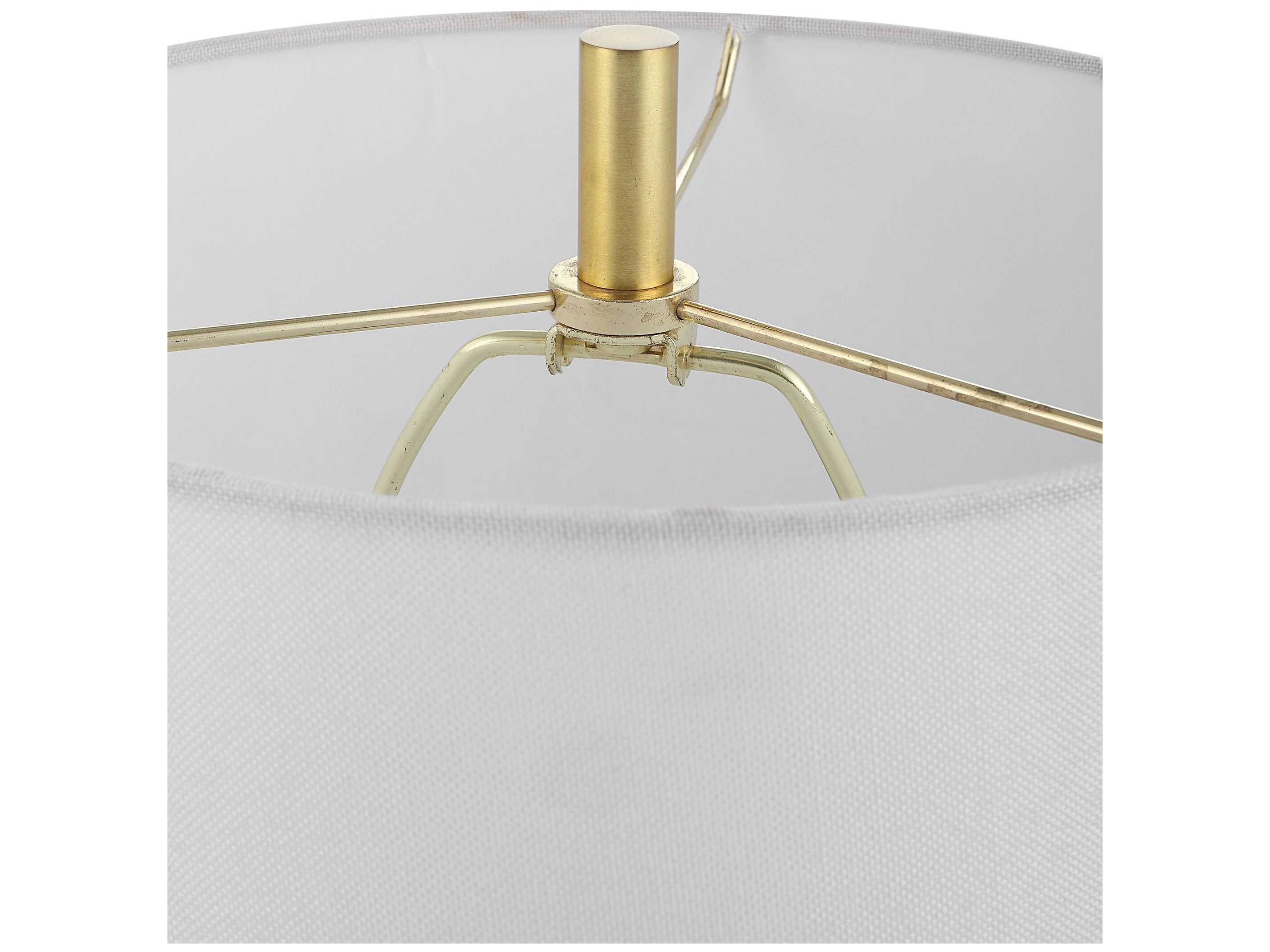 Uttermost Turret Brushed Gold Round Hardback Drum Buffet Lamp