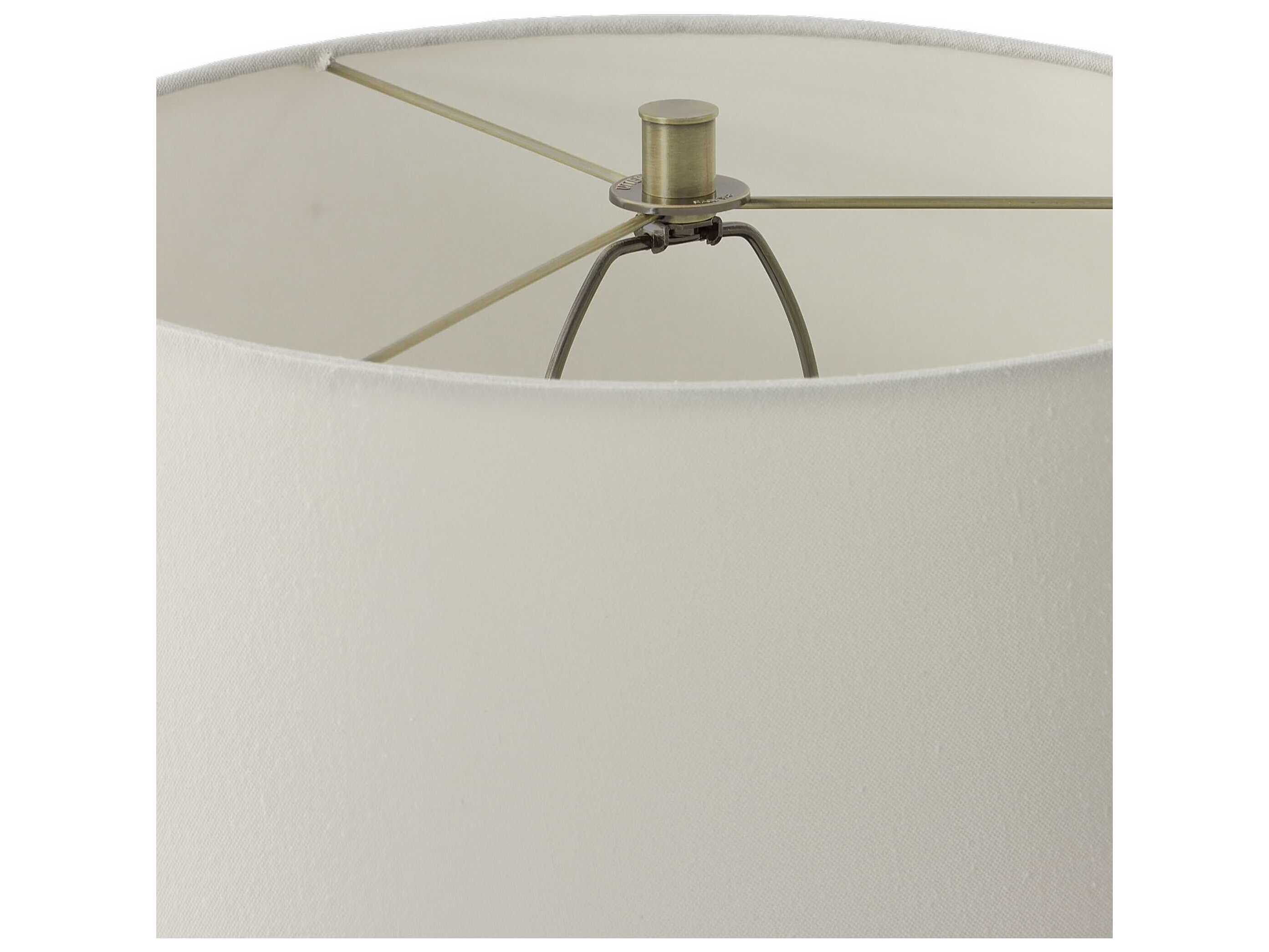 Uttermost Captiva Antique Brass Round Hardback Shade Floor Lamp