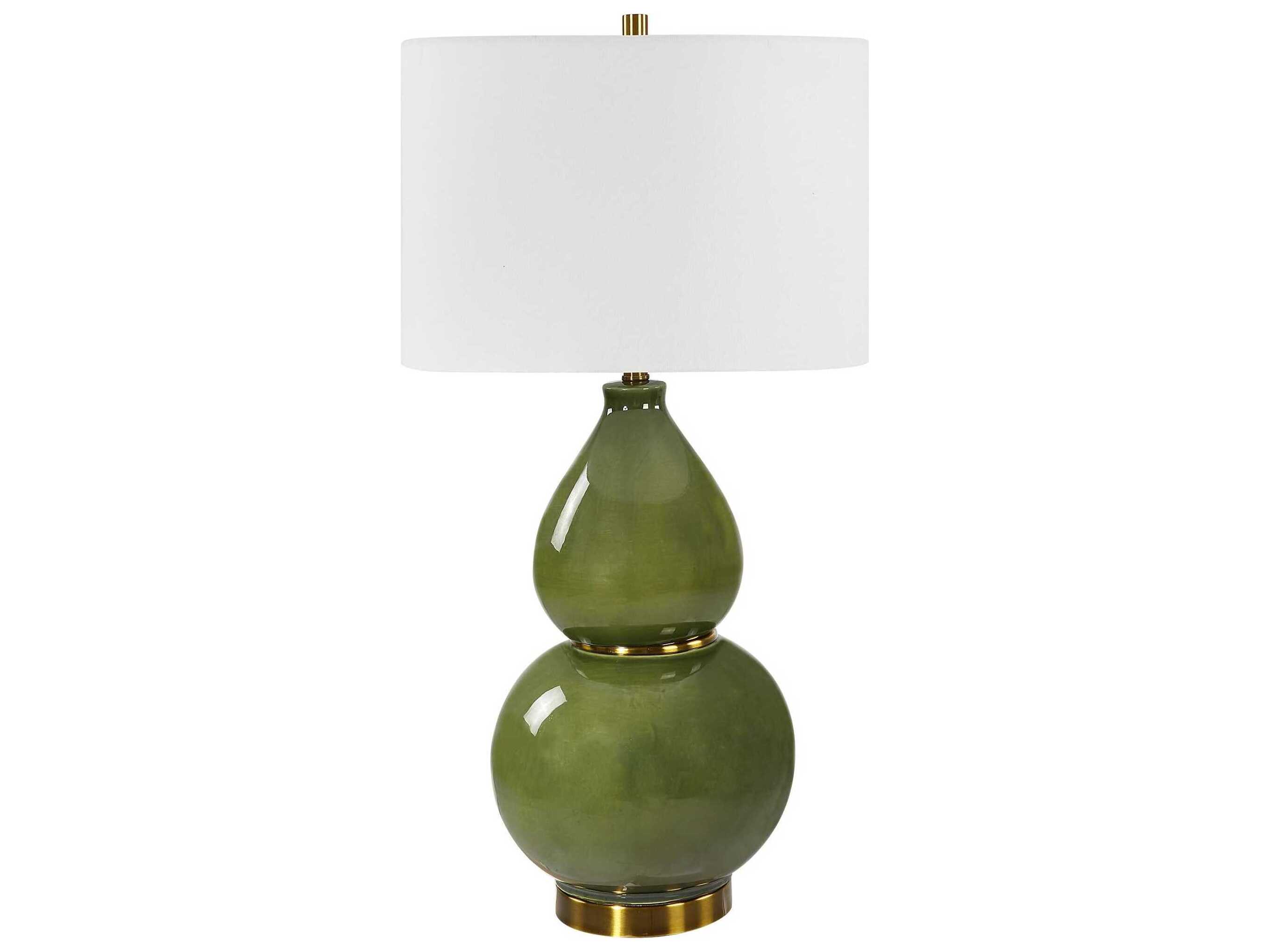 Uttermost Gourd Moss Green Round Hardback Buffet Lamp