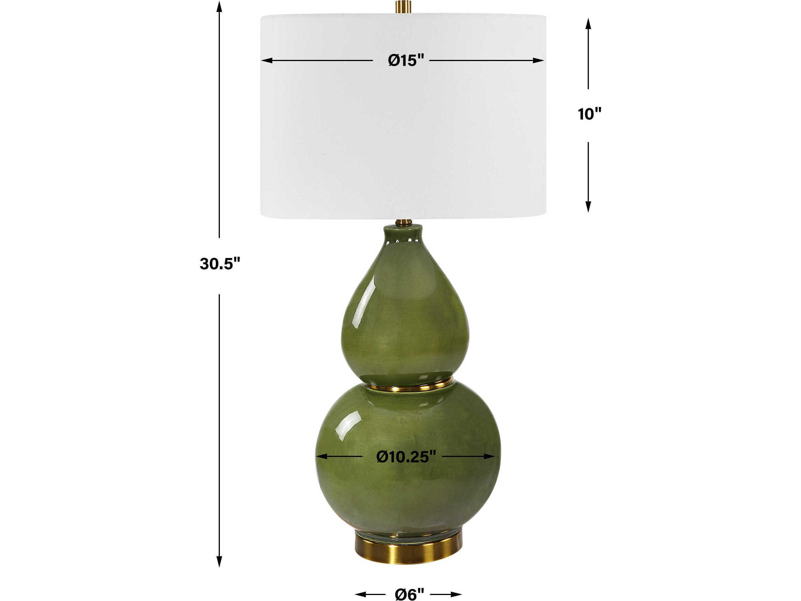 Uttermost Gourd Moss Green Round Hardback Buffet Lamp