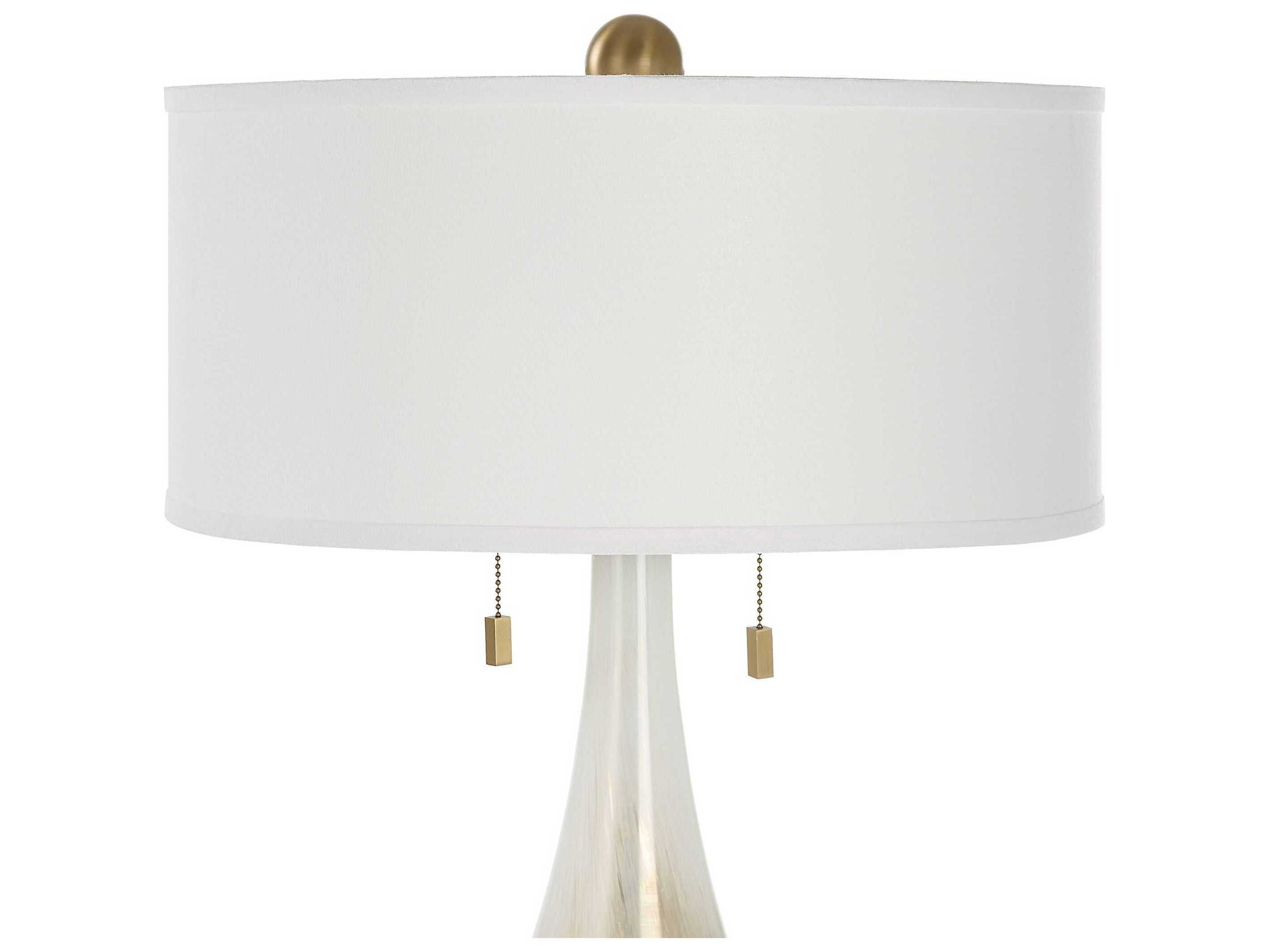 Uttermost Cardoni Smoked Bronze Round Drum Hardback Shade Glass Buffet Lamp