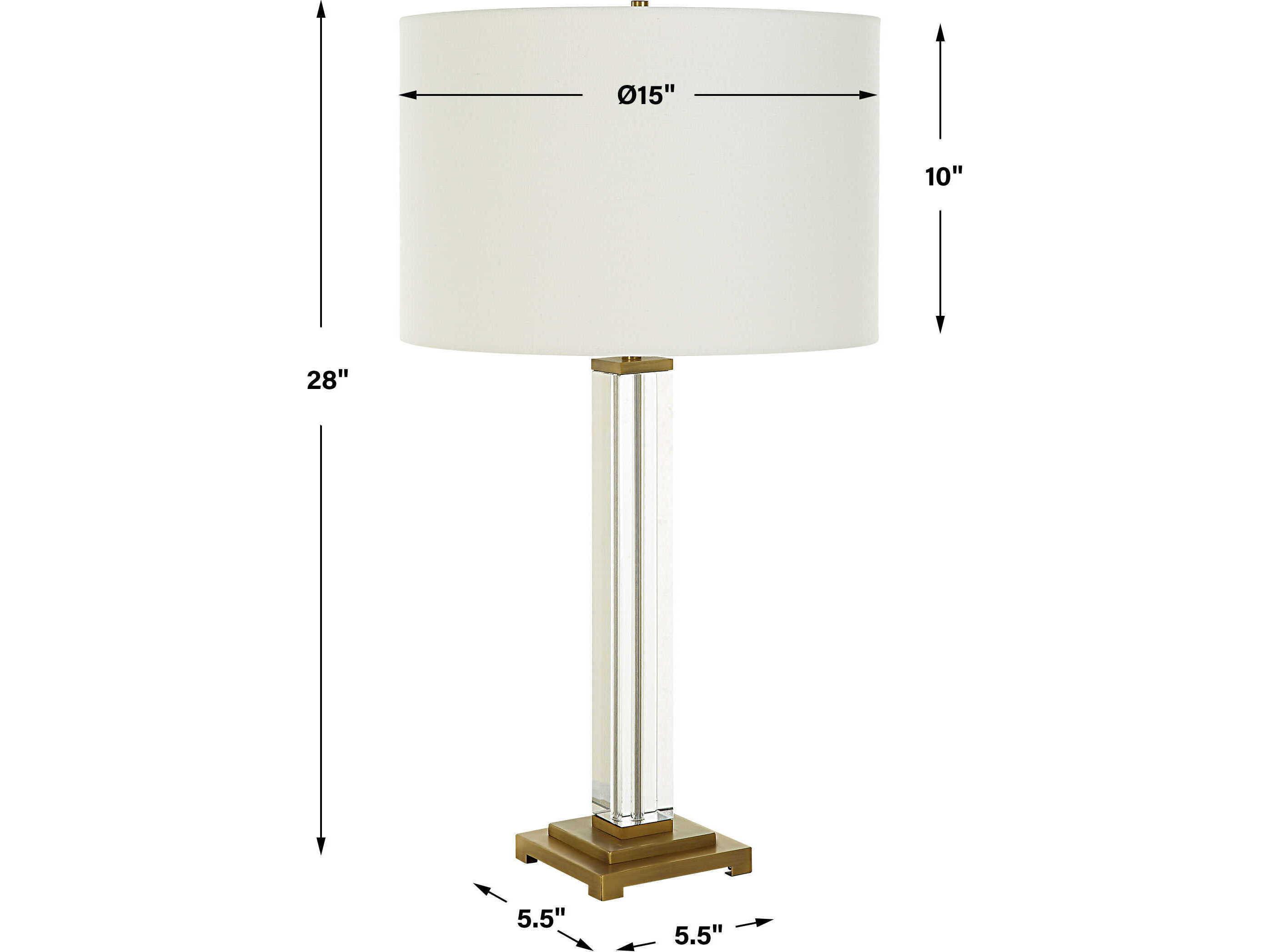 Uttermost Crystal Column Round Drum Hardback Clear Buffet Lamp