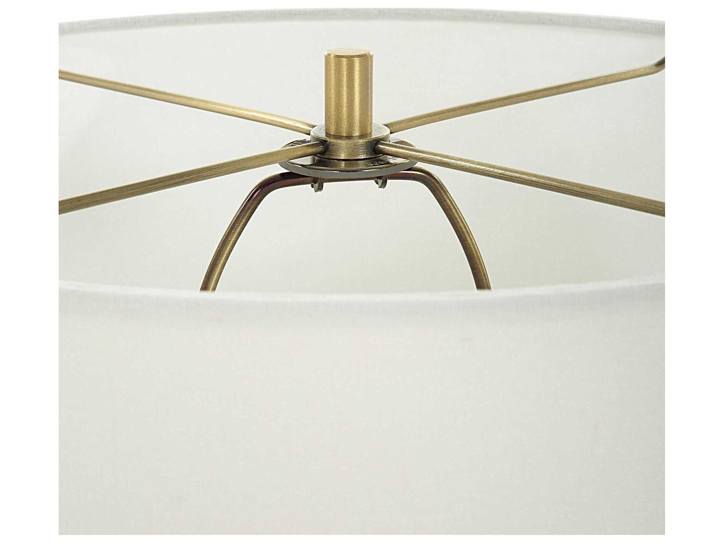 Uttermost Crystal Column Round Drum Hardback Clear Buffet Lamp