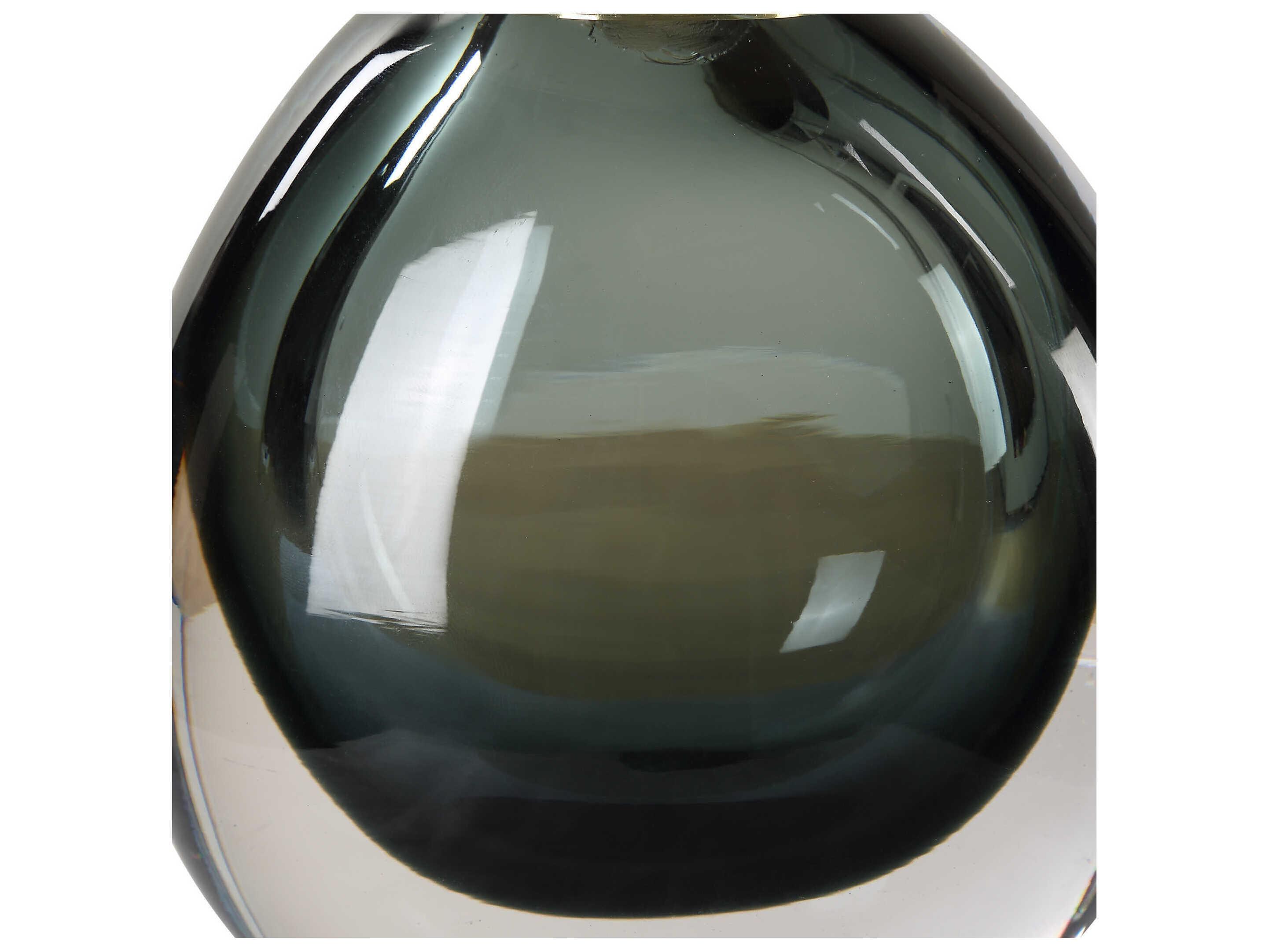 Uttermost Enigma Smoky Teal Blue Round Hardback Table Lamp