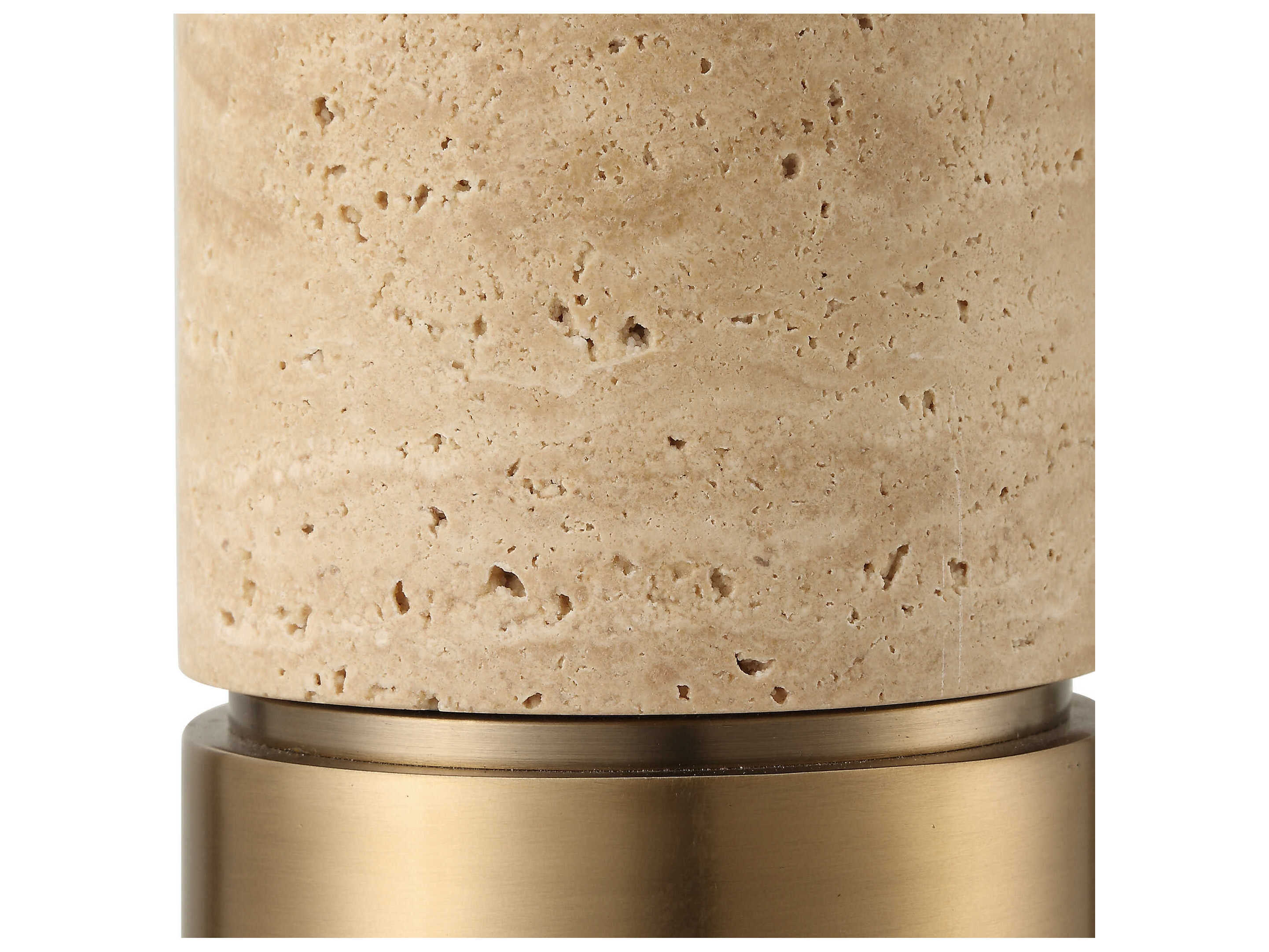 Uttermost Knox Antique Brass Round Hardback Floor Lamp