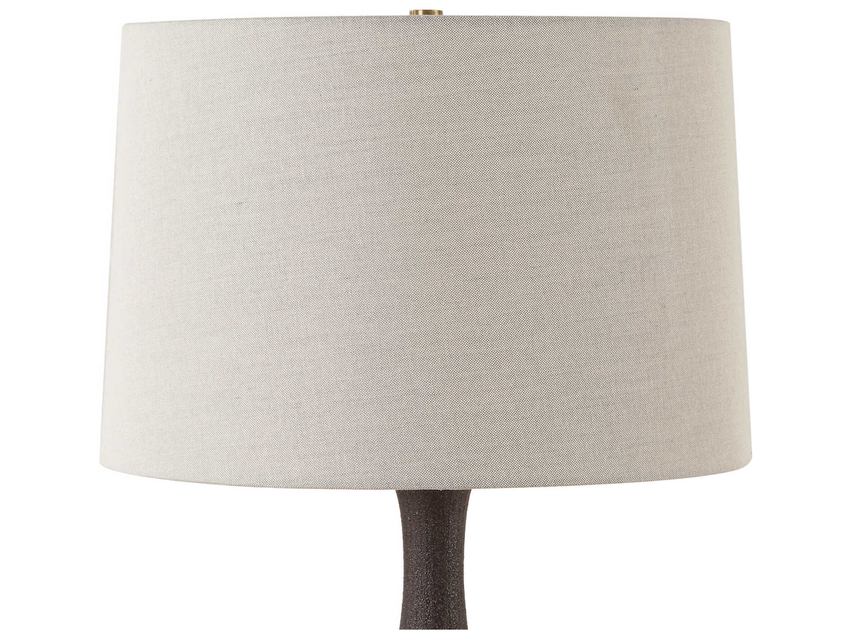 Uttermost Rimini Matte Black Round Hardback Table Lamp