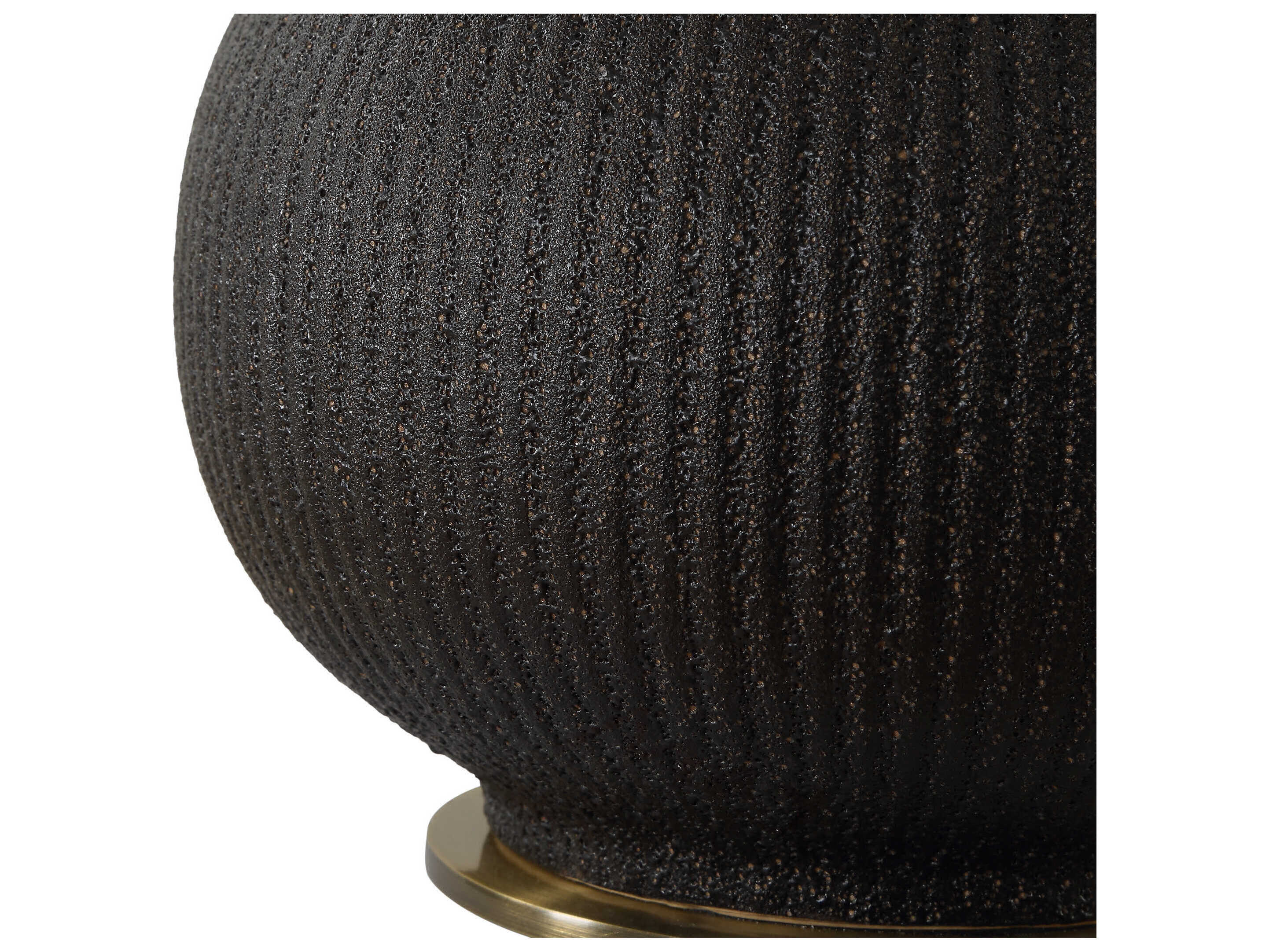 Uttermost Rimini Matte Black Round Hardback Table Lamp