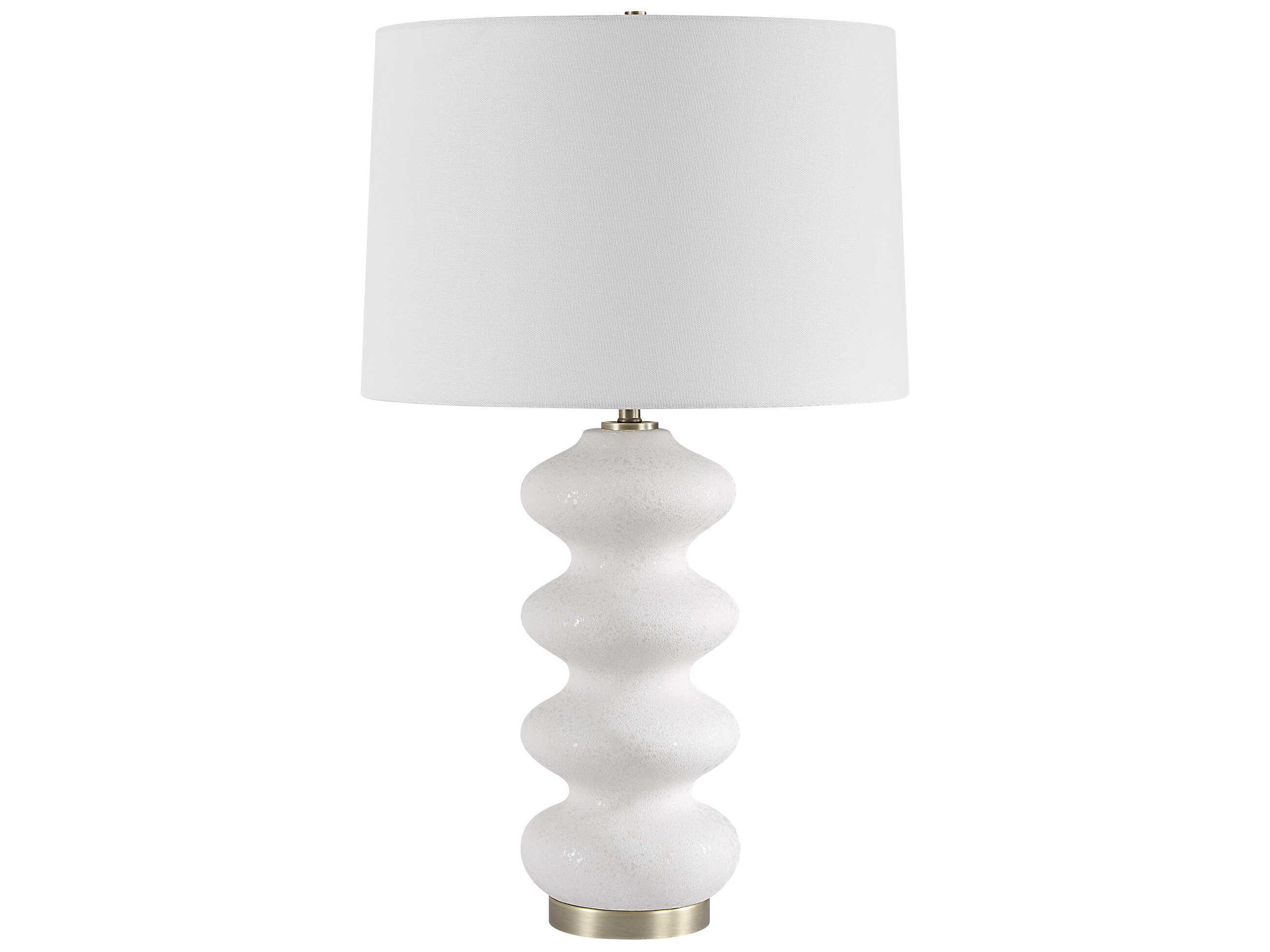 Uttermost Liora White Round Hardback Buffet Lamp