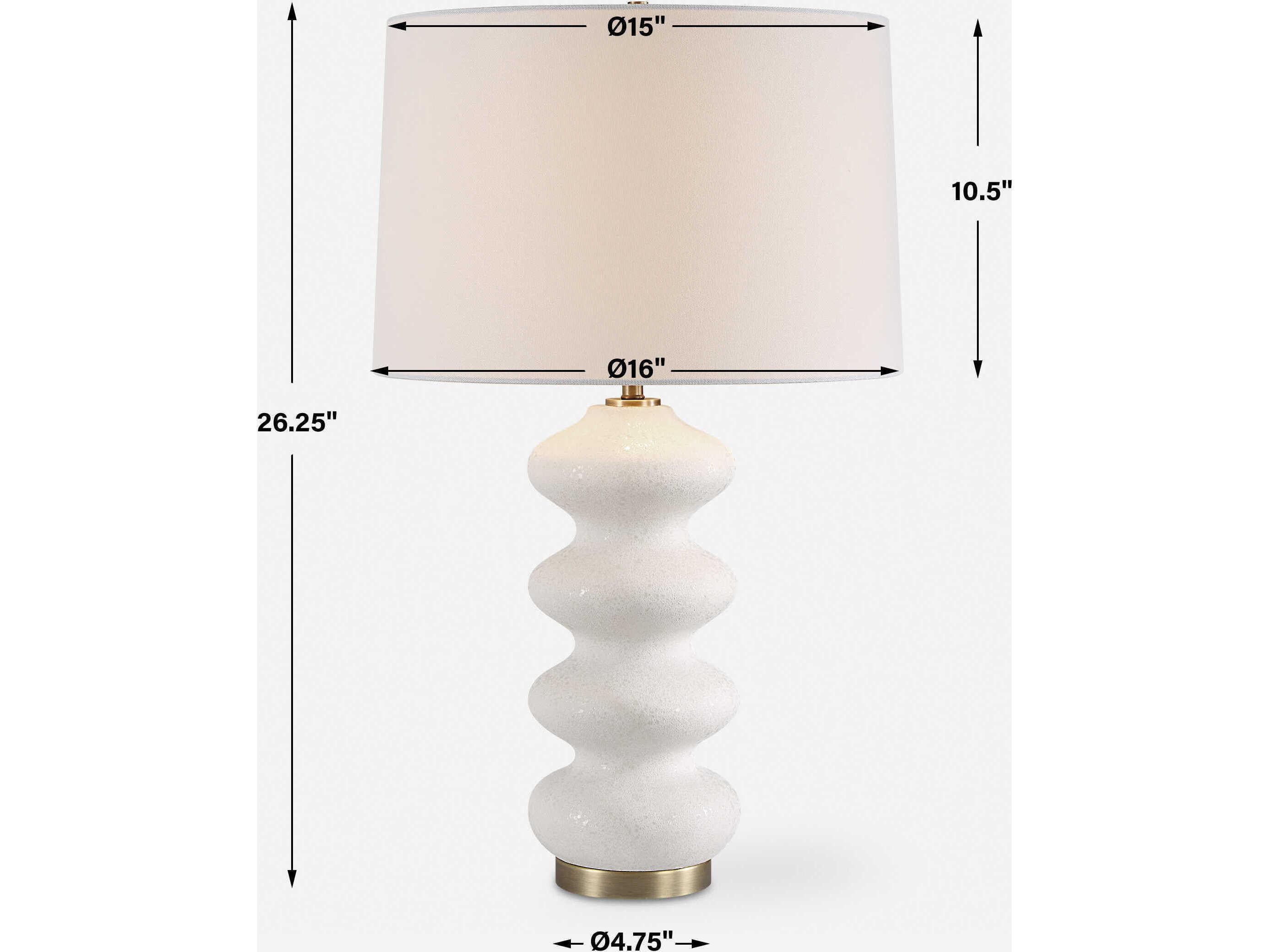 Uttermost Liora White Round Hardback Buffet Lamp