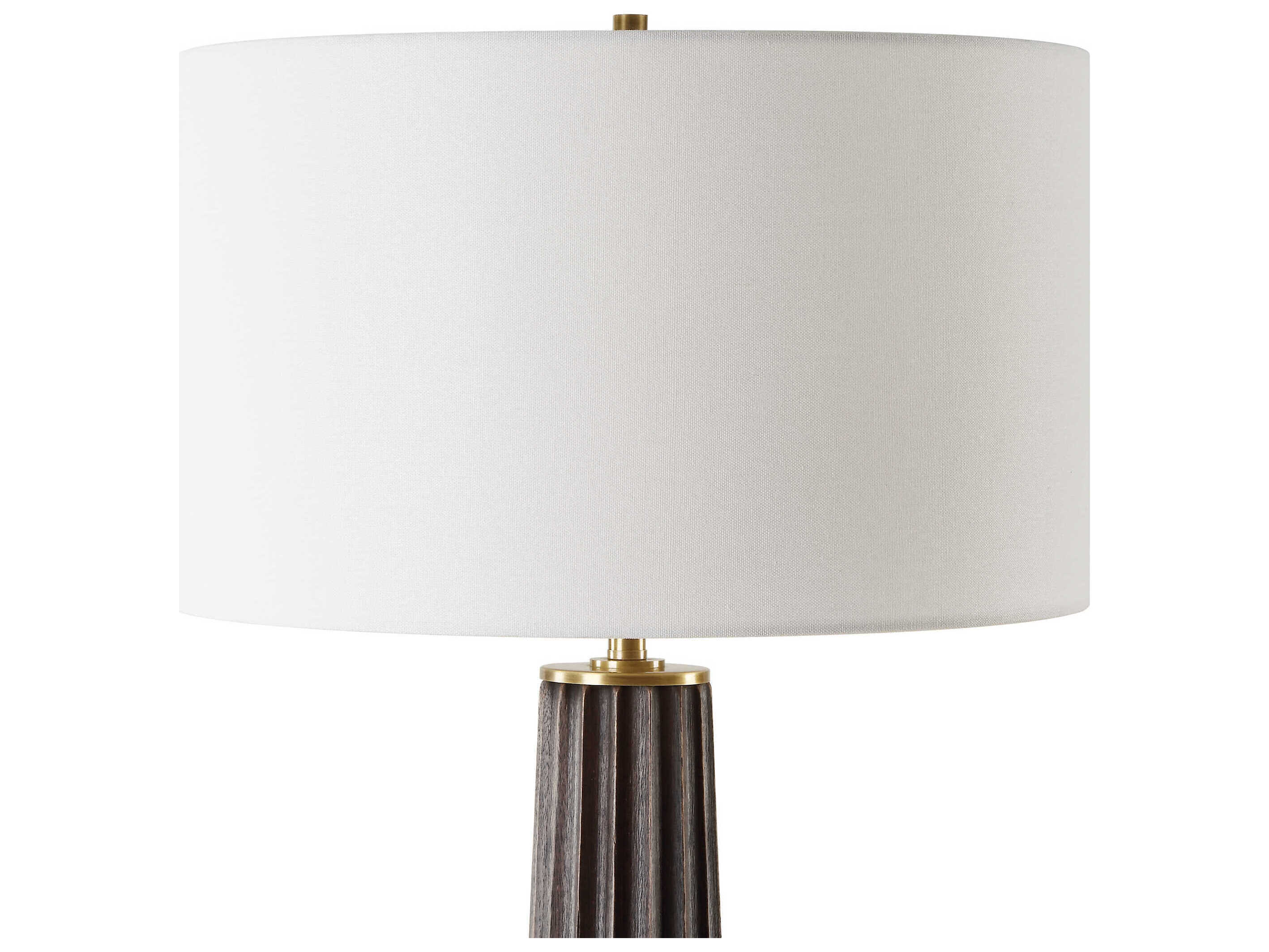 Uttermost Forage Dark Stained Oak Round Hardback Drum Brown Buffet Lamp