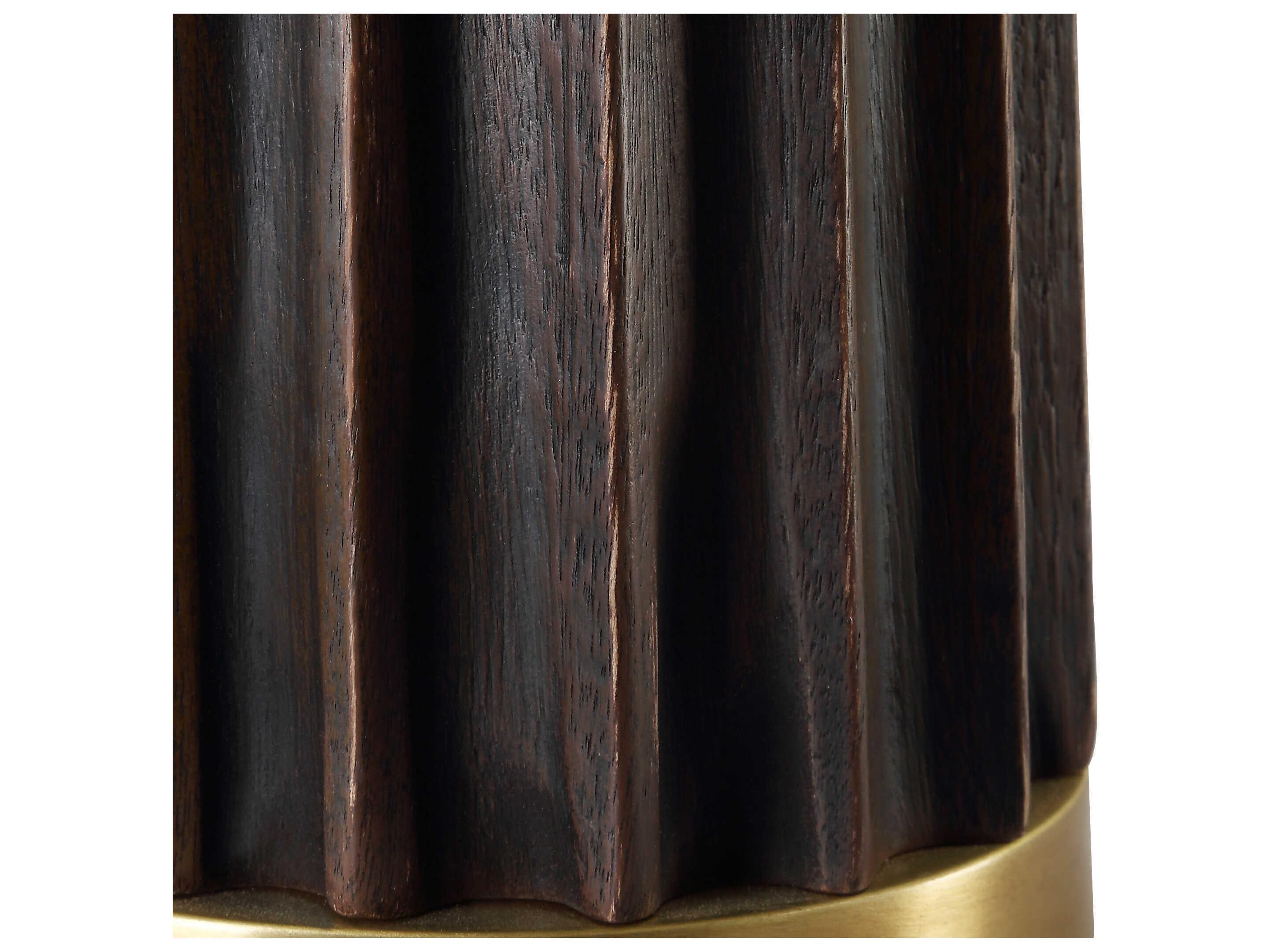 Uttermost Forage Dark Stained Oak Round Hardback Drum Brown Buffet Lamp