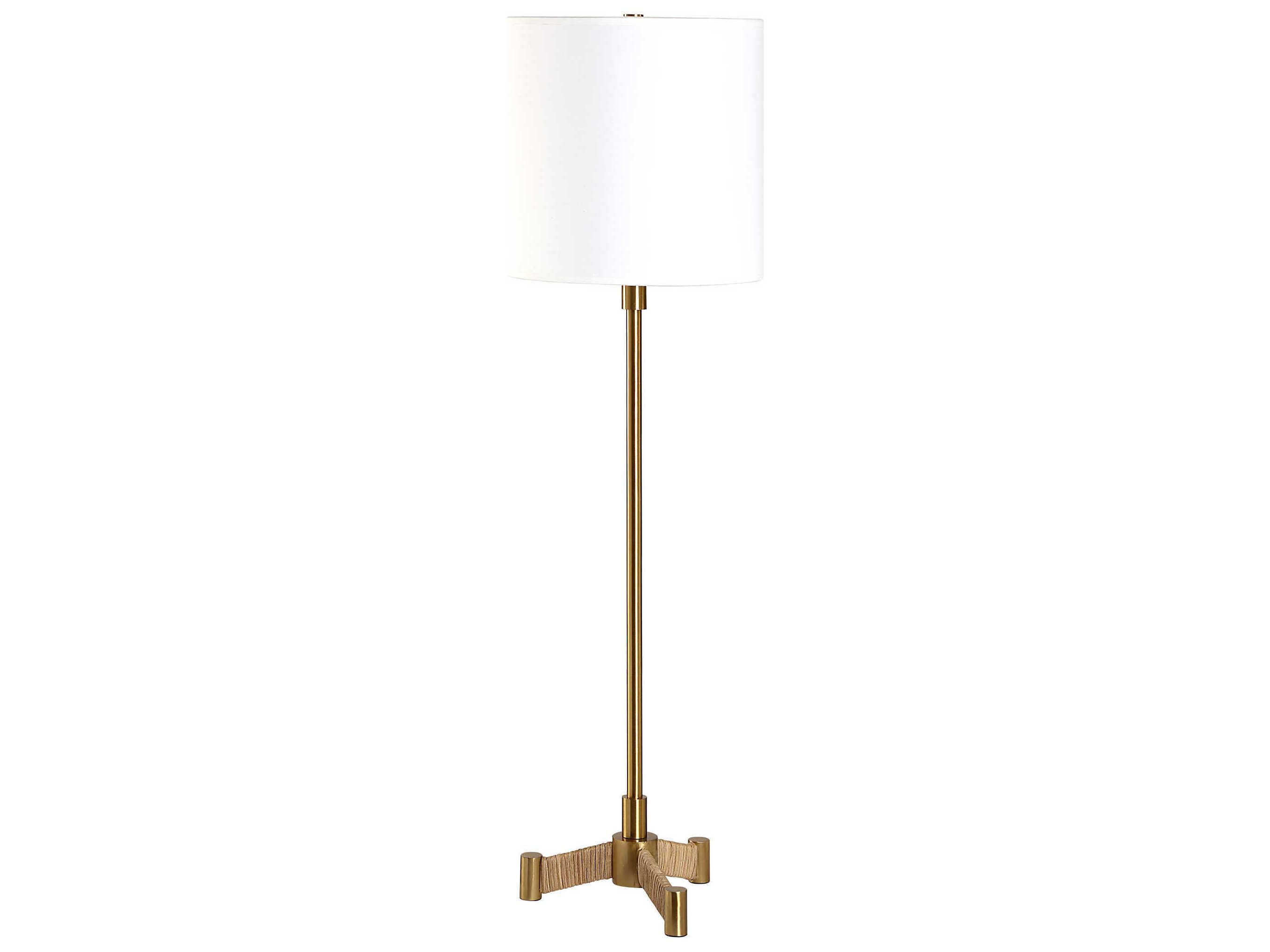 Uttermost Lautoka Plated Brass Round Hardback Buffet Lamp