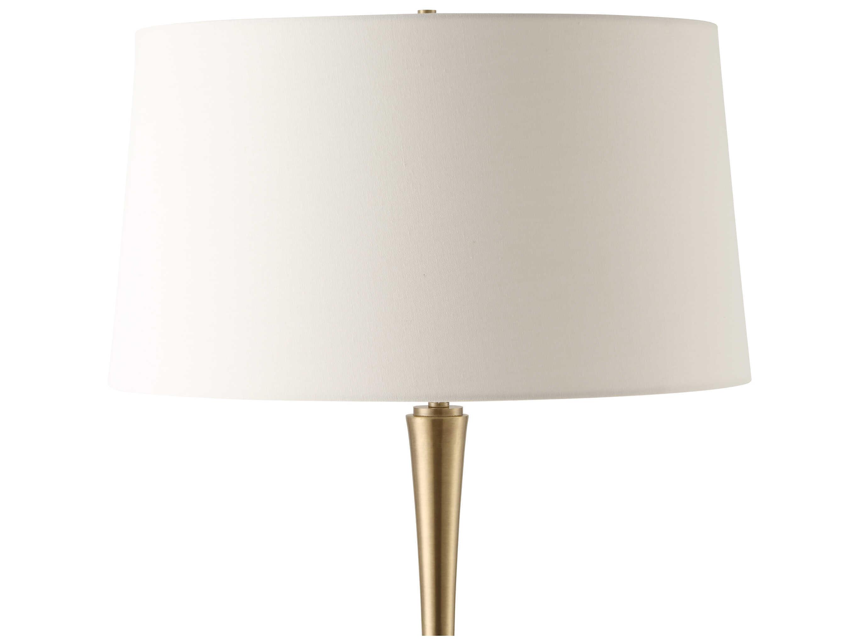 Uttermost Shino Plated Antique Brass Round Hardback Floor Lamp