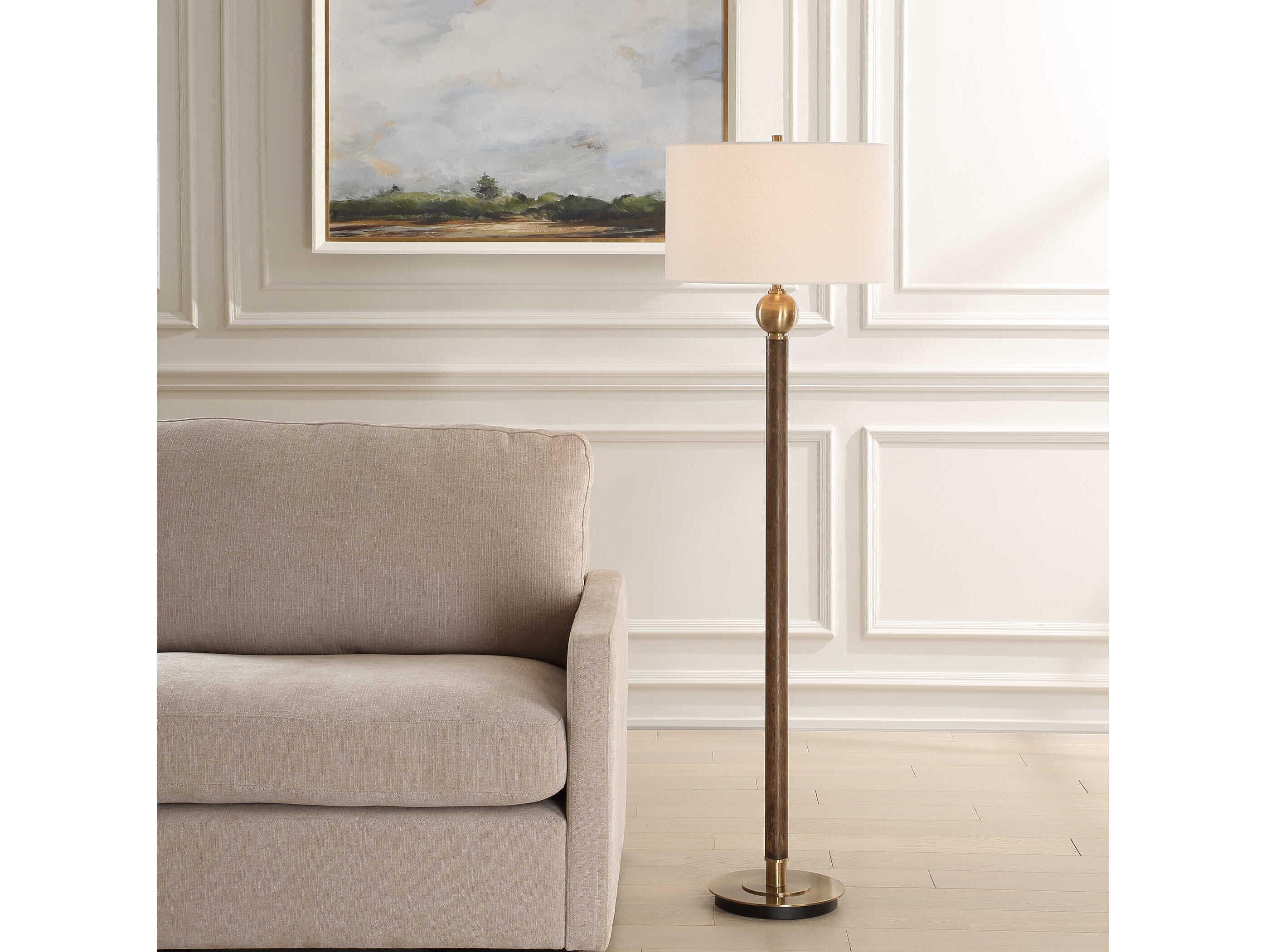 Uttermost Keros Dark Oak Brown Floor Lamp