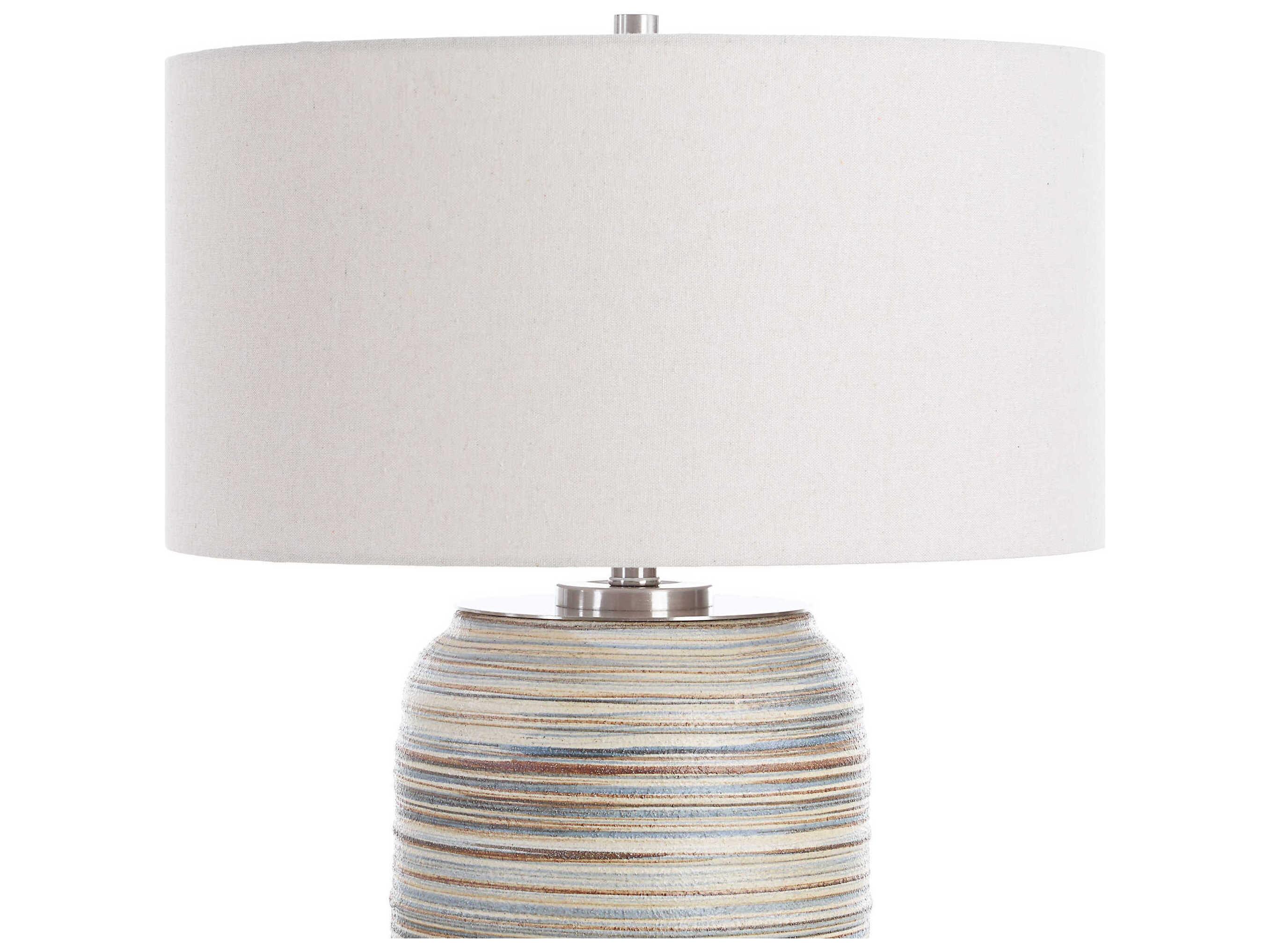 Uttermost Prospect Taupe Cream Blue Gray Buffet Lamp