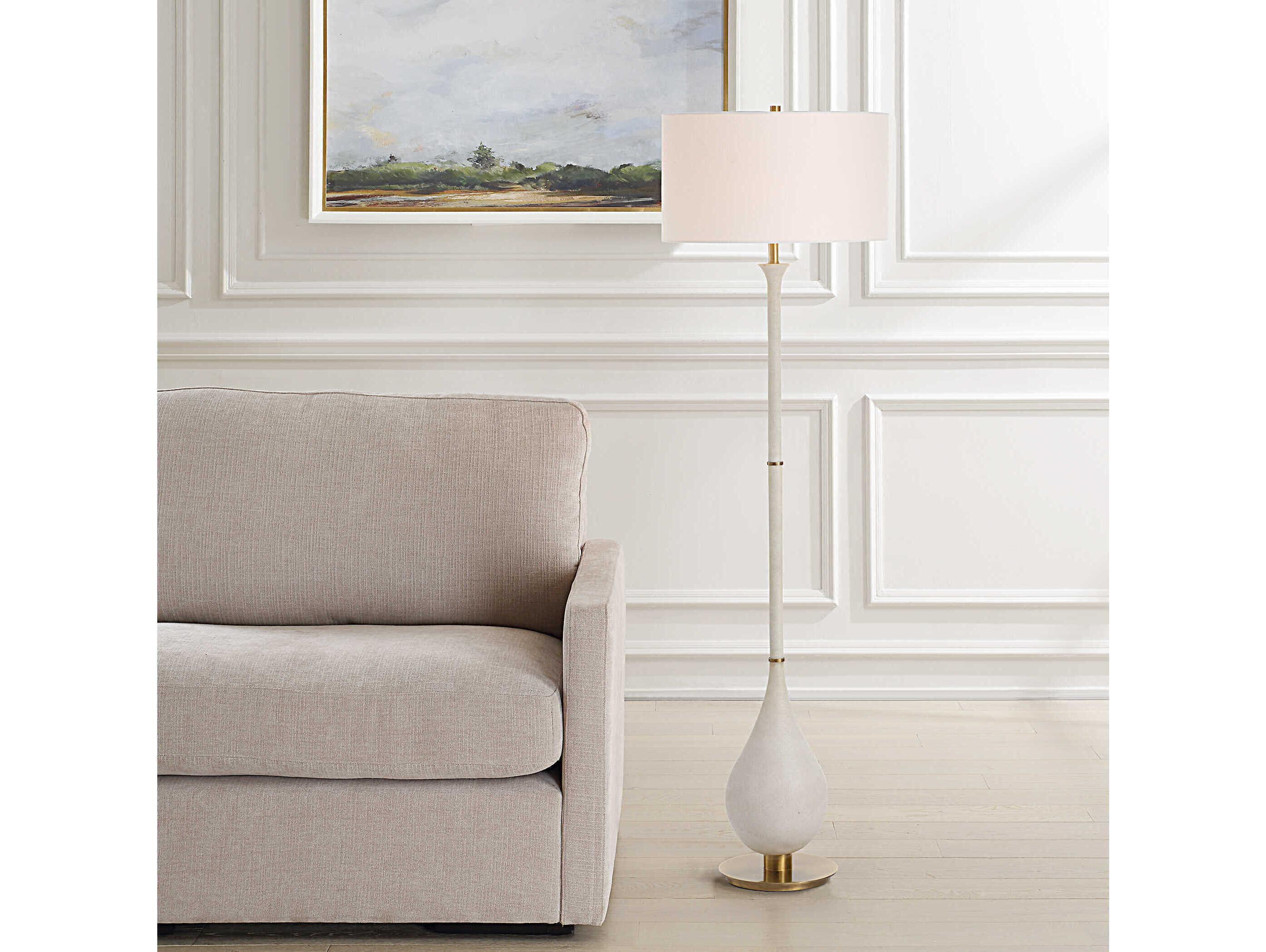 Uttermost Dewdrop Ivory White Floor Lamp