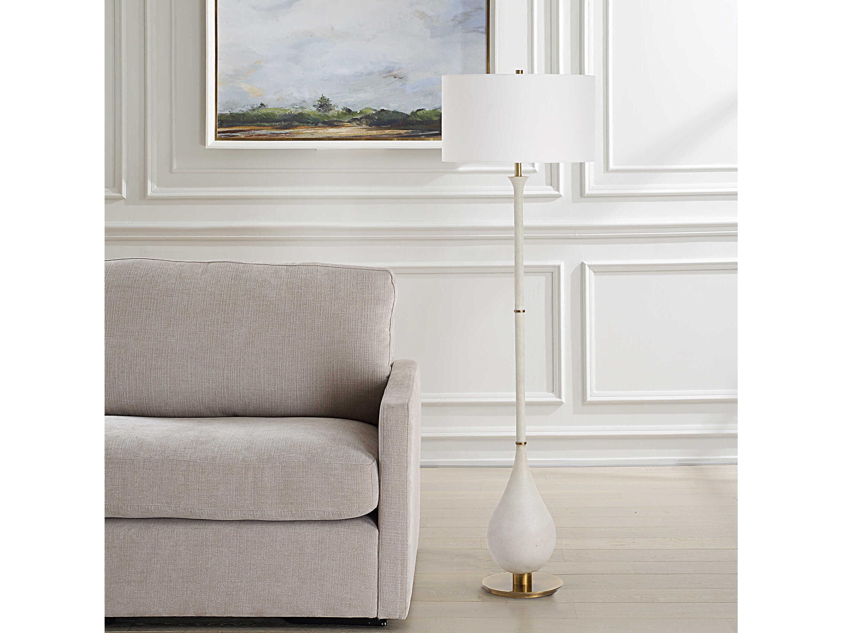 Uttermost Dewdrop Ivory White Floor Lamp