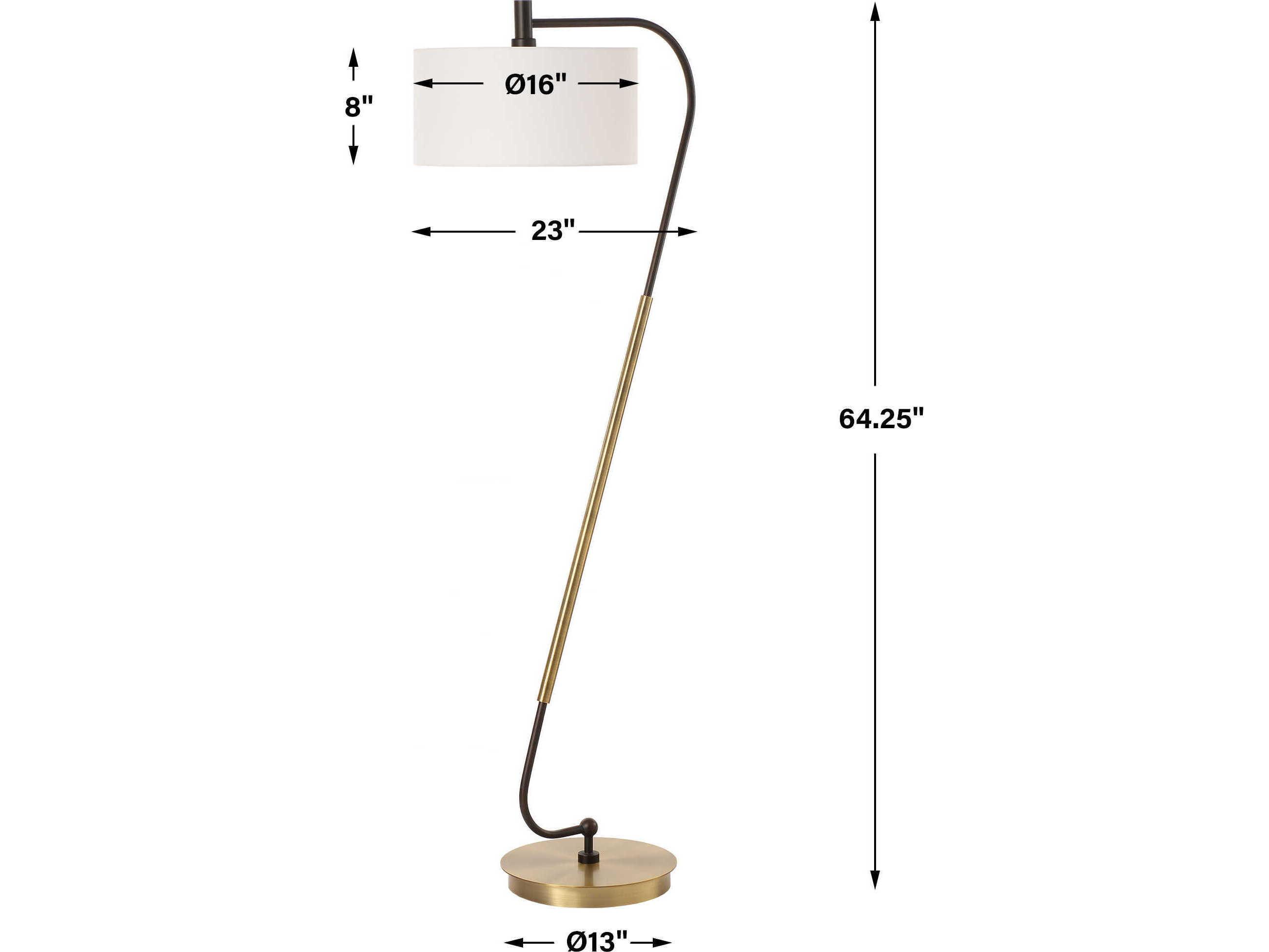 Uttermost Irwin Antique Brass Rustic Dark Bronze Floor Lamp