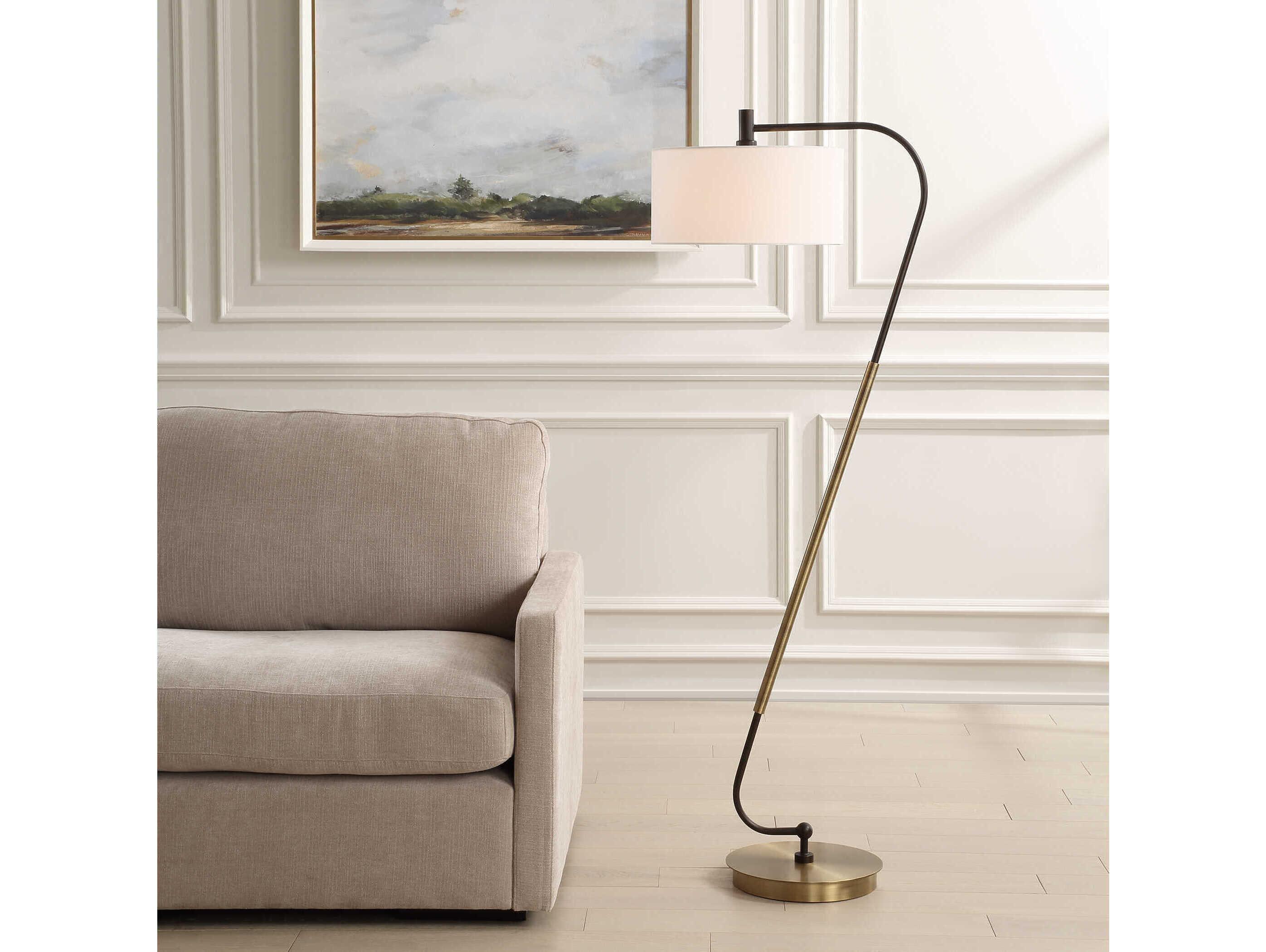 Uttermost Irwin Antique Brass Rustic Dark Bronze Floor Lamp