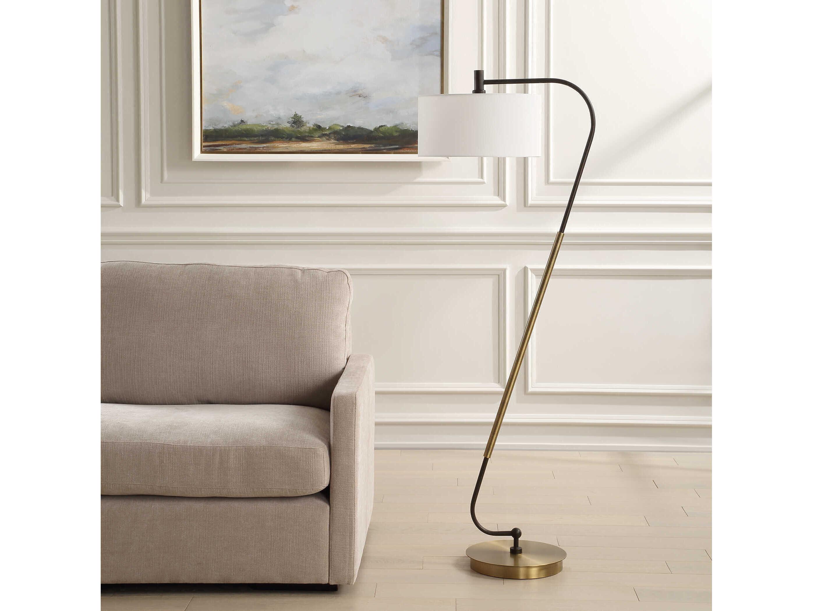 Uttermost Irwin Antique Brass Rustic Dark Bronze Floor Lamp