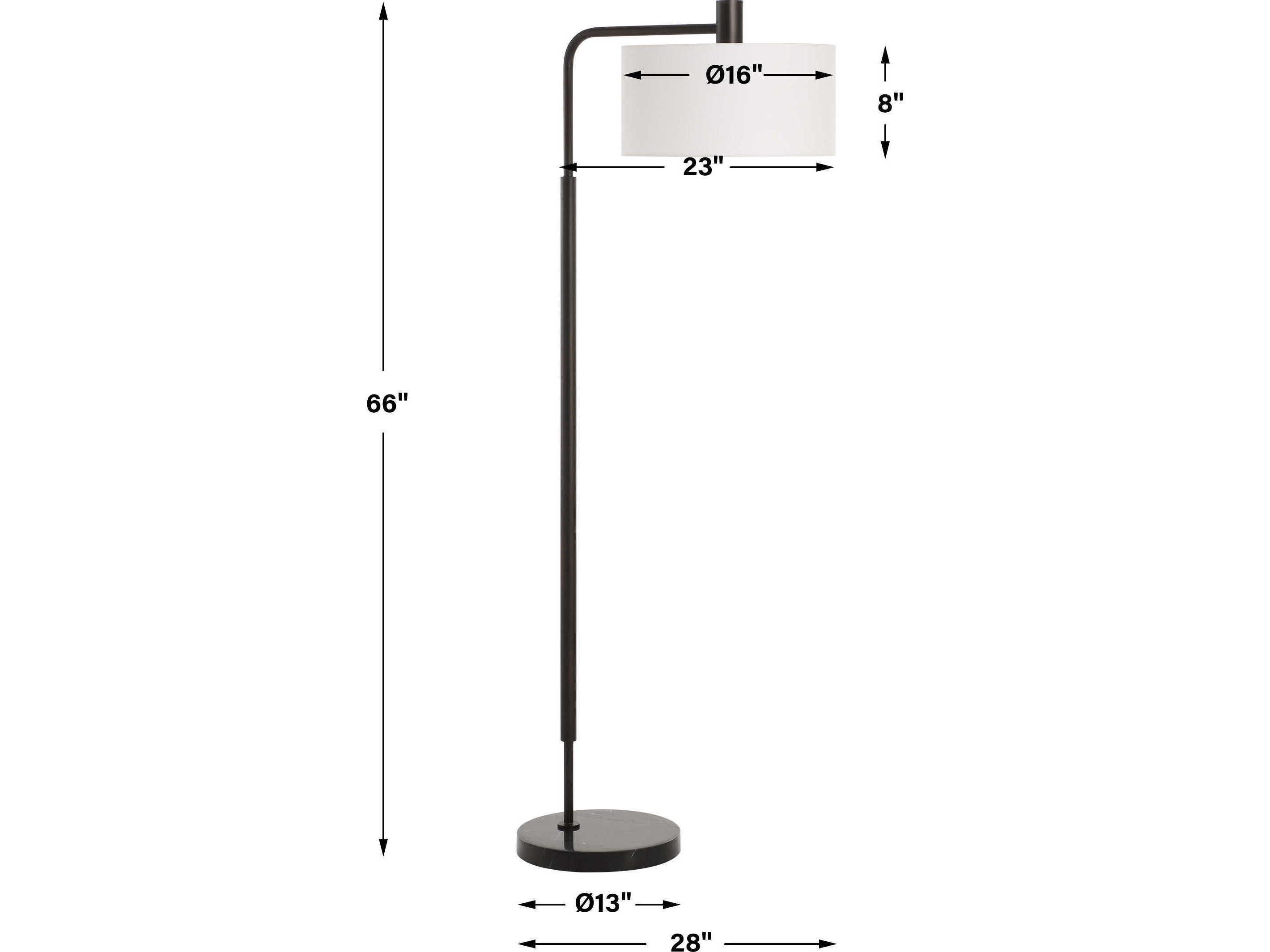 Uttermost Richie Satin Black Floor Lamp