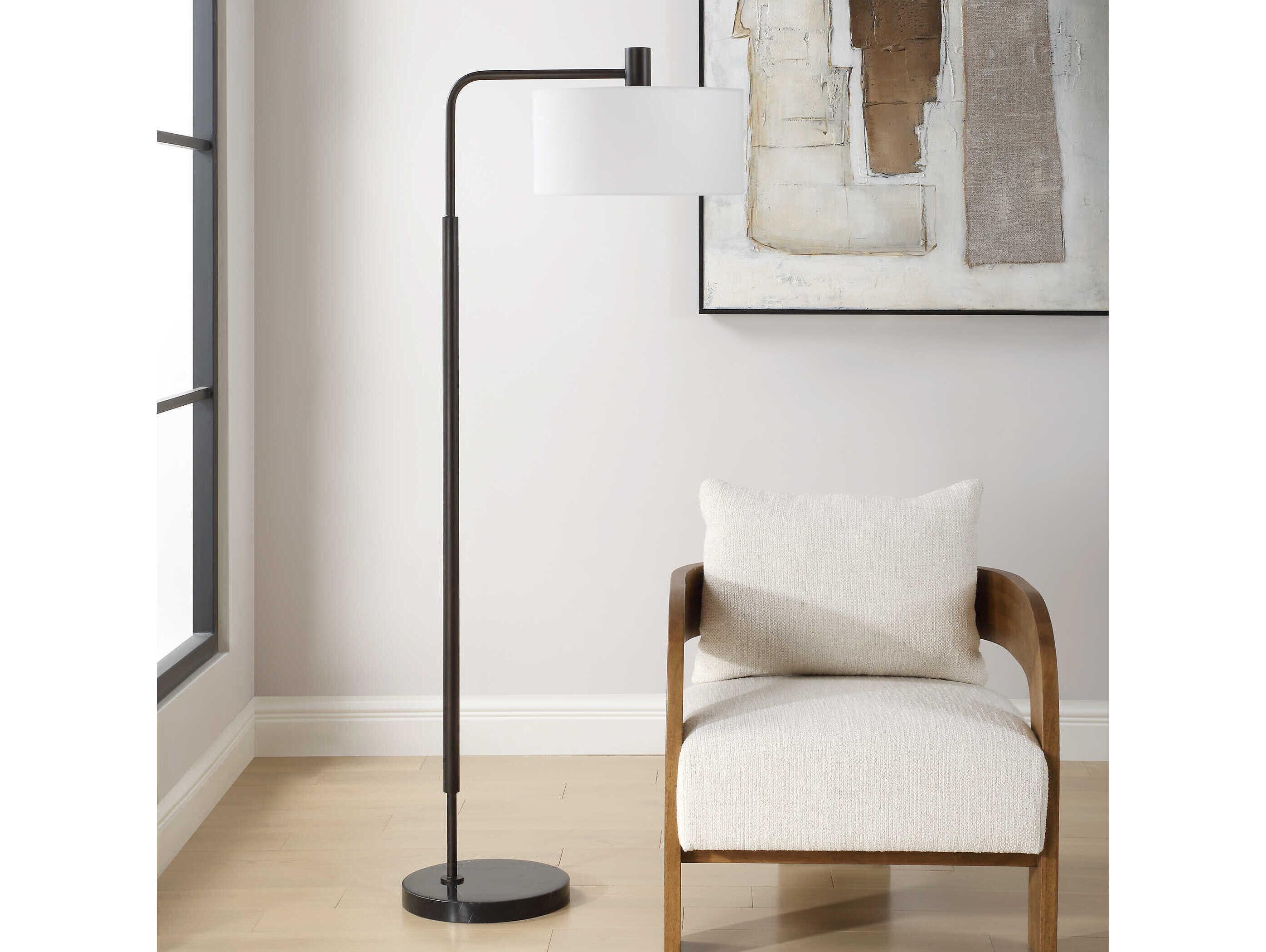 Uttermost Richie Satin Black Floor Lamp