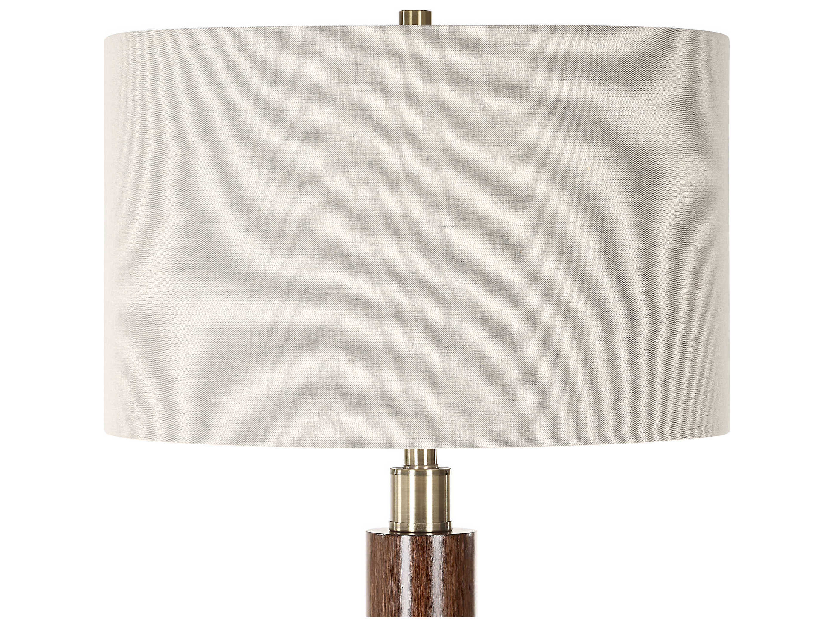 Uttermost Stacked Wood Brass Floor Lamp