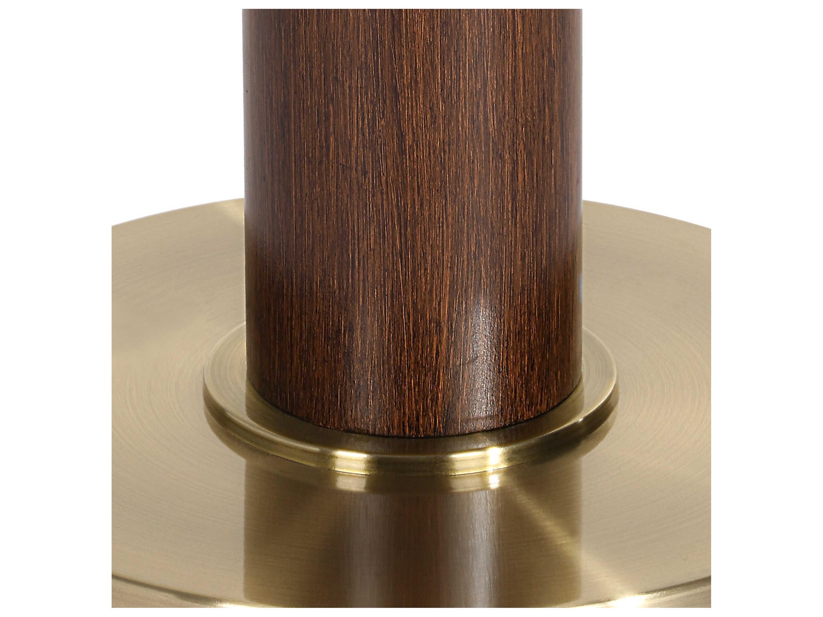 Uttermost Stacked Wood Brass Floor Lamp