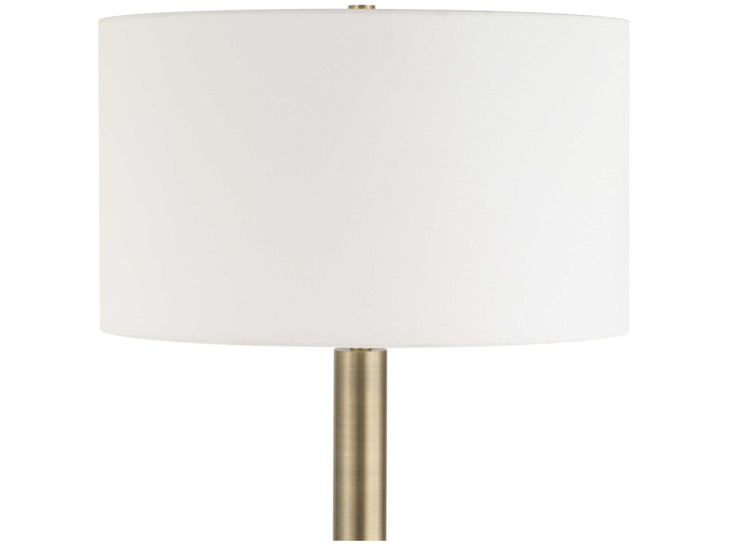 Uttermost Hudson Brass Gold Round Drum Hardback Floor Lamp