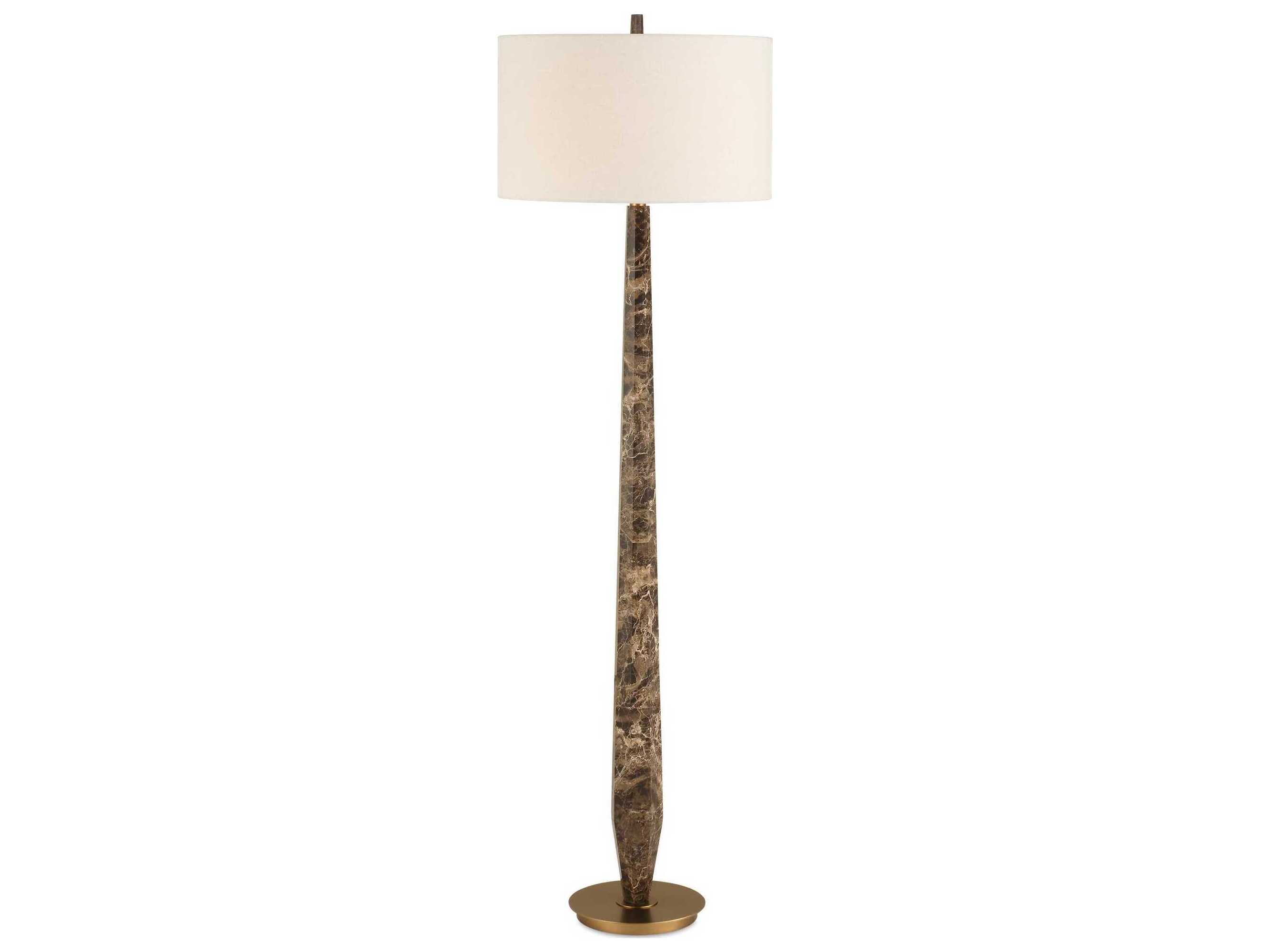 Uttermost Tyree Brown Round Drum Hardback Floor Lamp