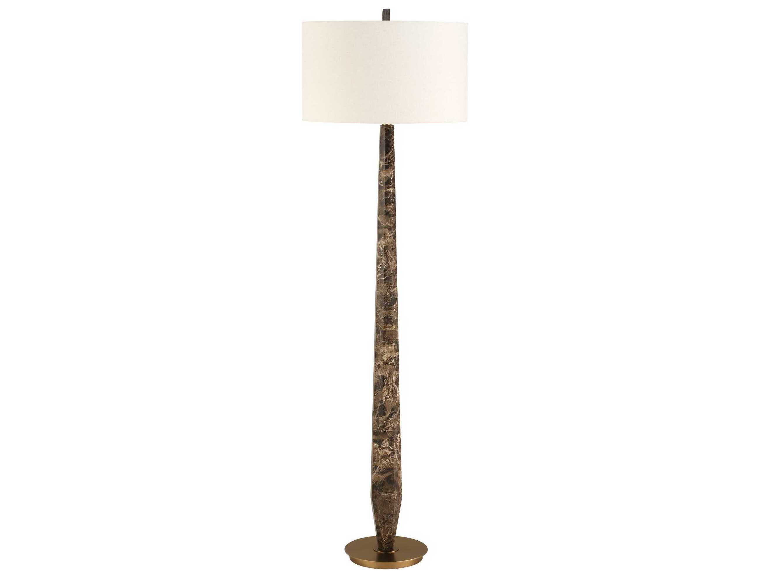 Uttermost Tyree Brown Round Drum Hardback Floor Lamp