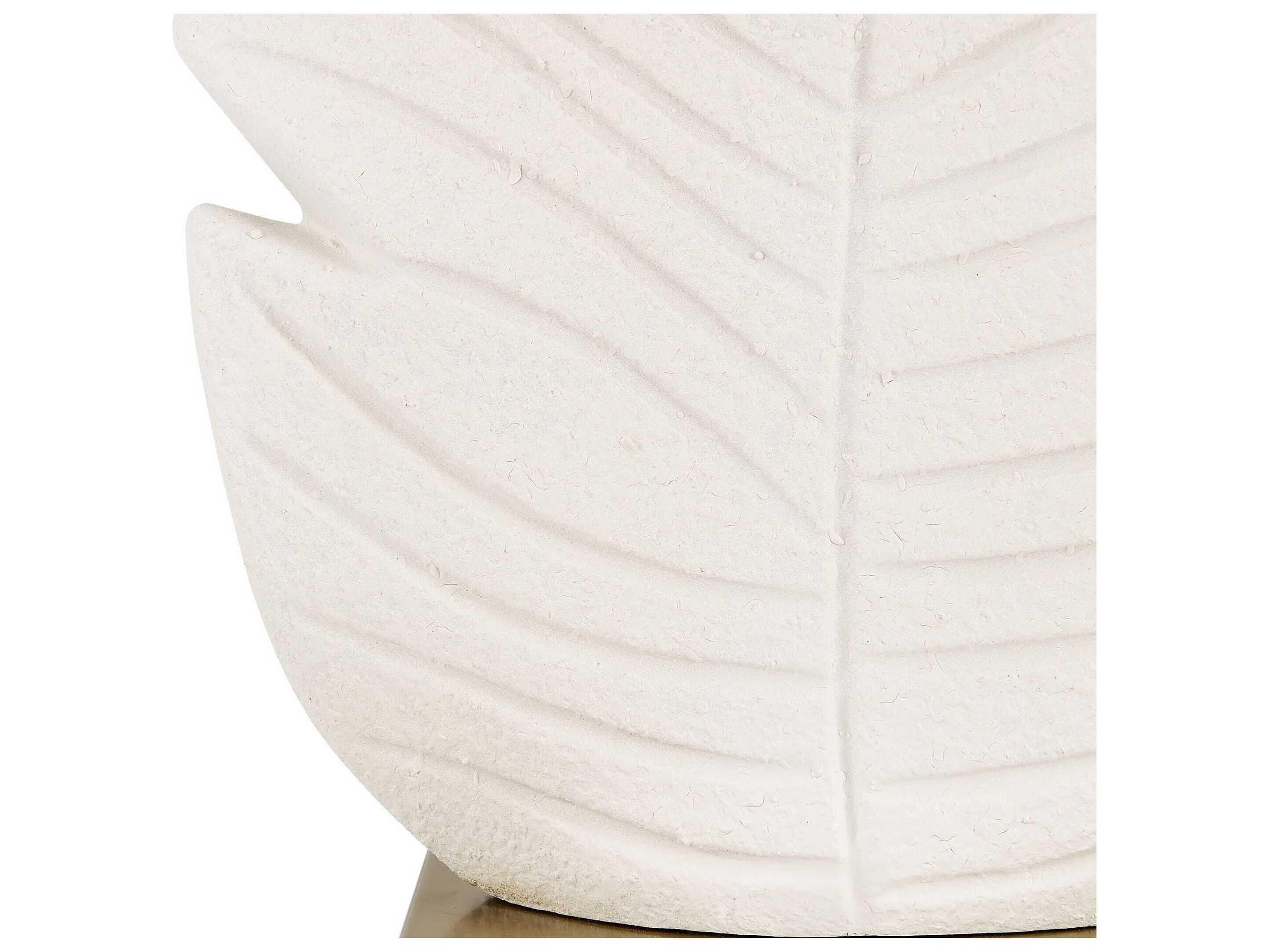 Uttermost Palm Leaf Warm Matte White Oval With Liner Buffet Lamp