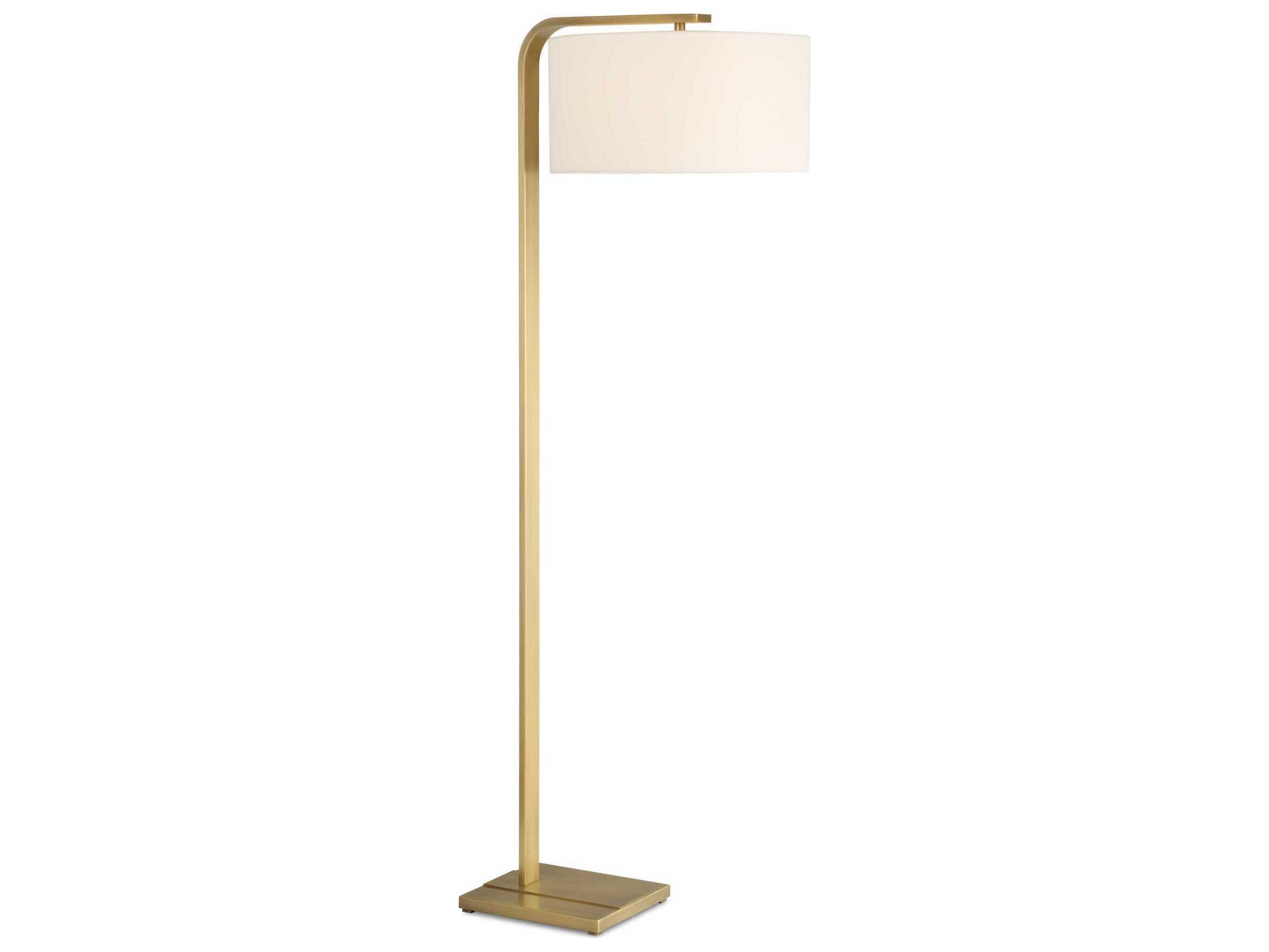 Uttermost Laight Brass Drum Hardback Rolled Edge Floor Lamp