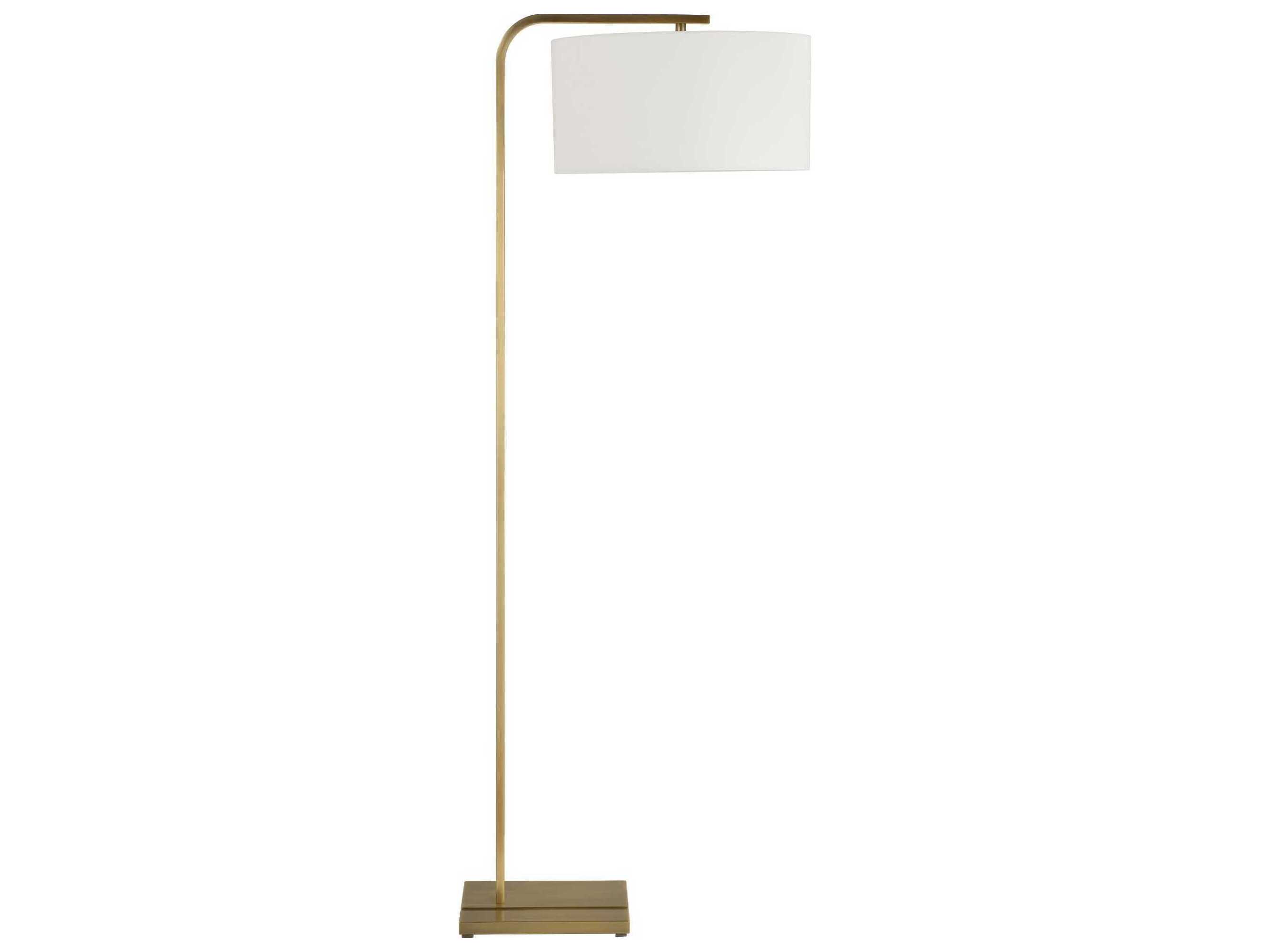 Uttermost Laight Brass Drum Hardback Rolled Edge Floor Lamp