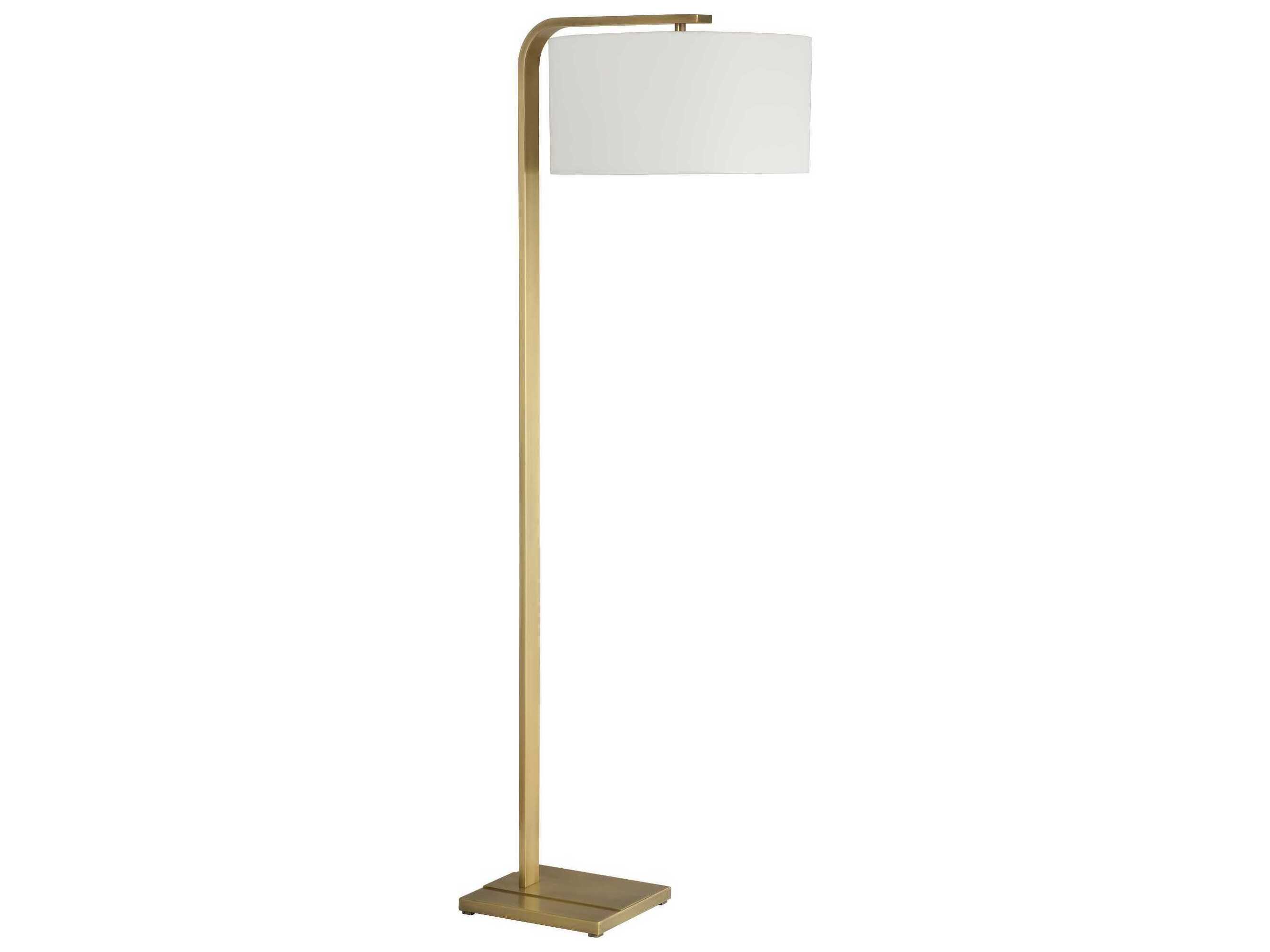Uttermost Laight Brass Drum Hardback Rolled Edge Floor Lamp
