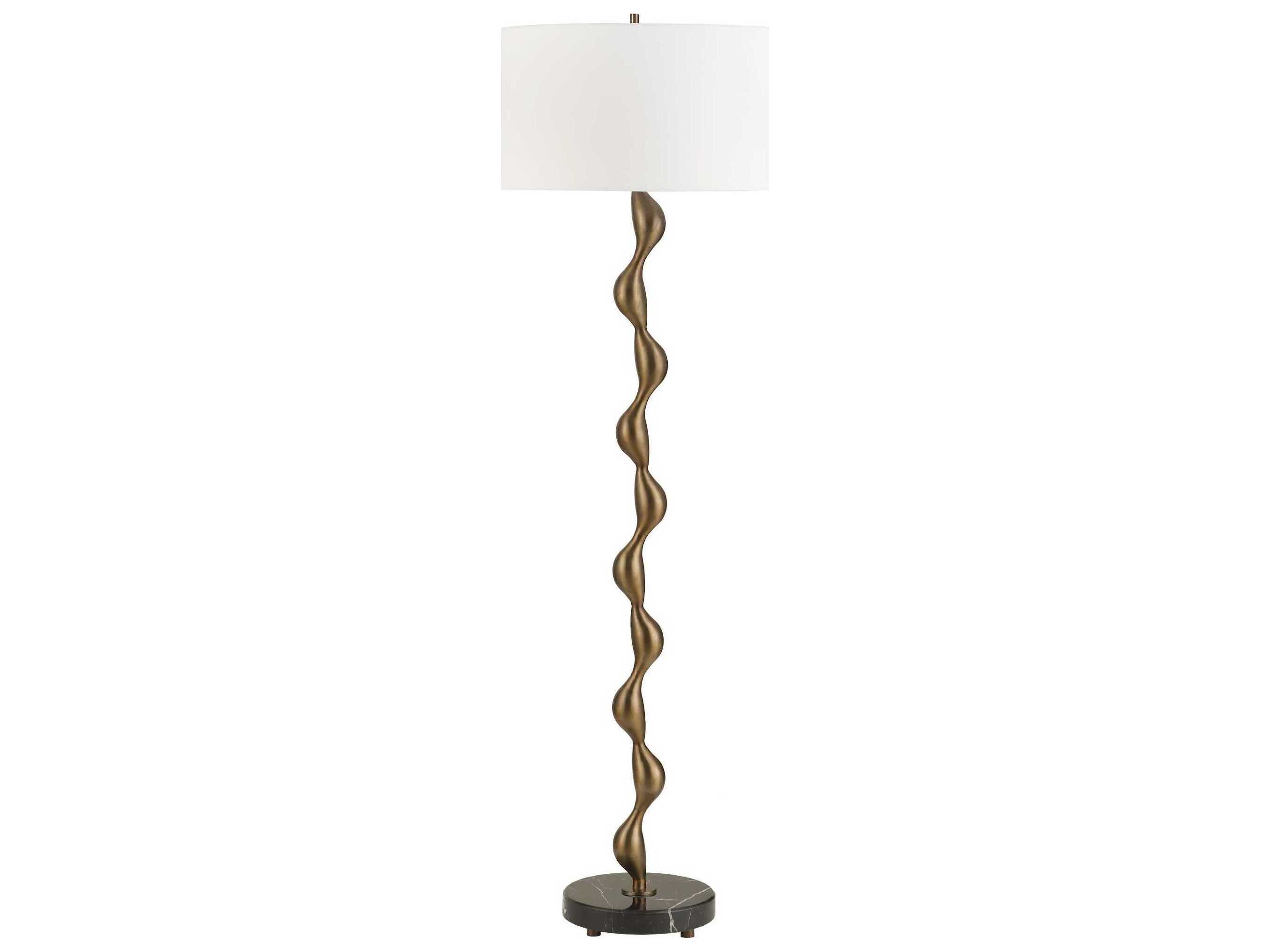 Uttermost Remolino Warm Bronze Round Drum Hardback Floor Lamp