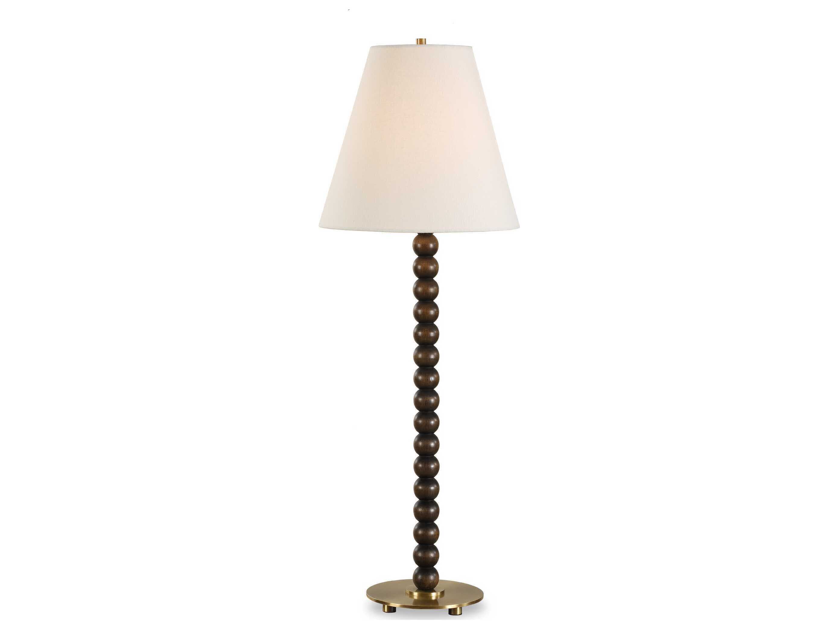 Uttermost Gallus Dark Walnut Round Hardback Brown Buffet Lamp