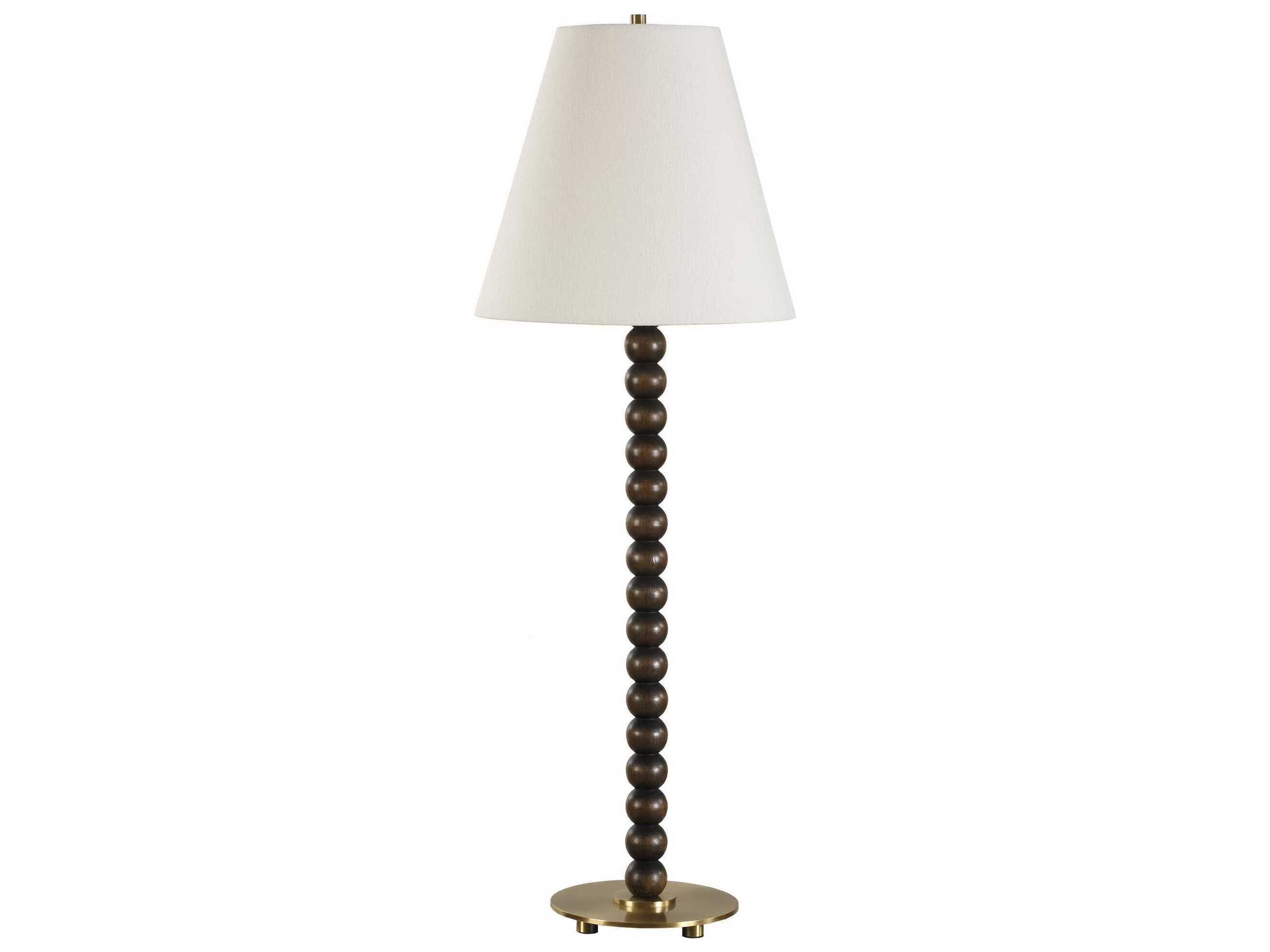 Uttermost Gallus Dark Walnut Round Hardback Brown Buffet Lamp
