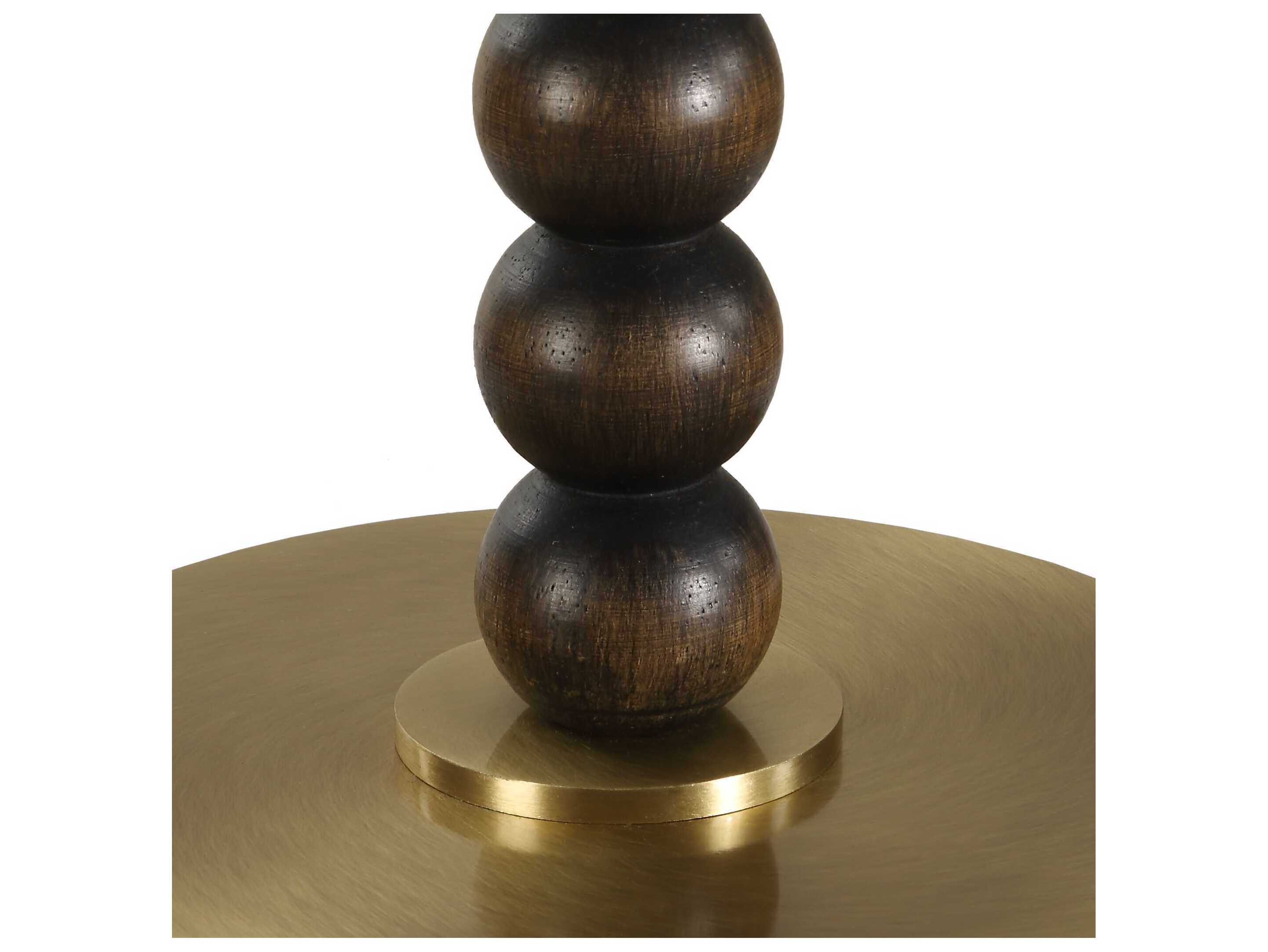 Uttermost Gallus Dark Walnut Round Hardback Brown Buffet Lamp