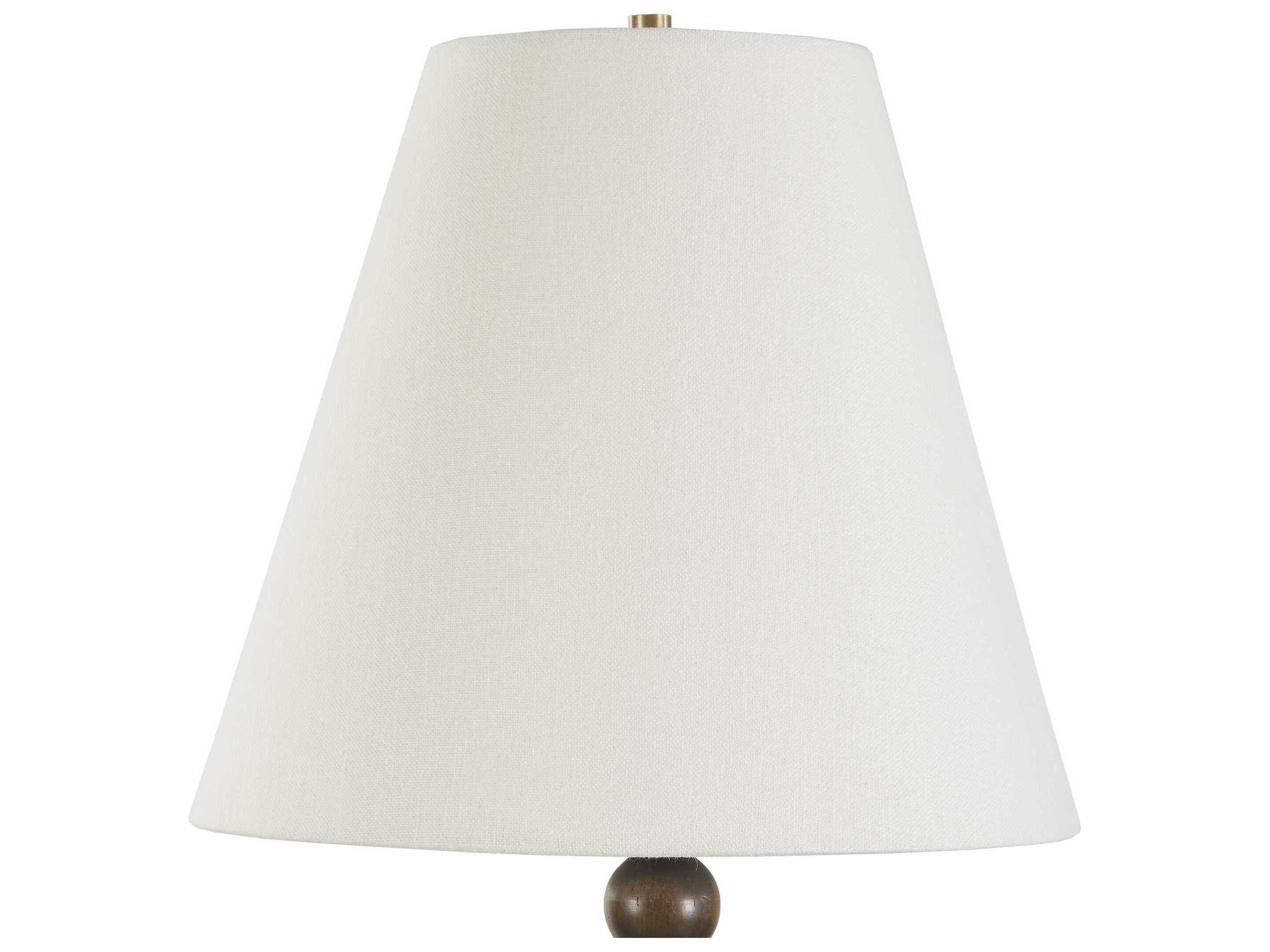 Uttermost Gallus Dark Walnut Round Hardback Brown Buffet Lamp