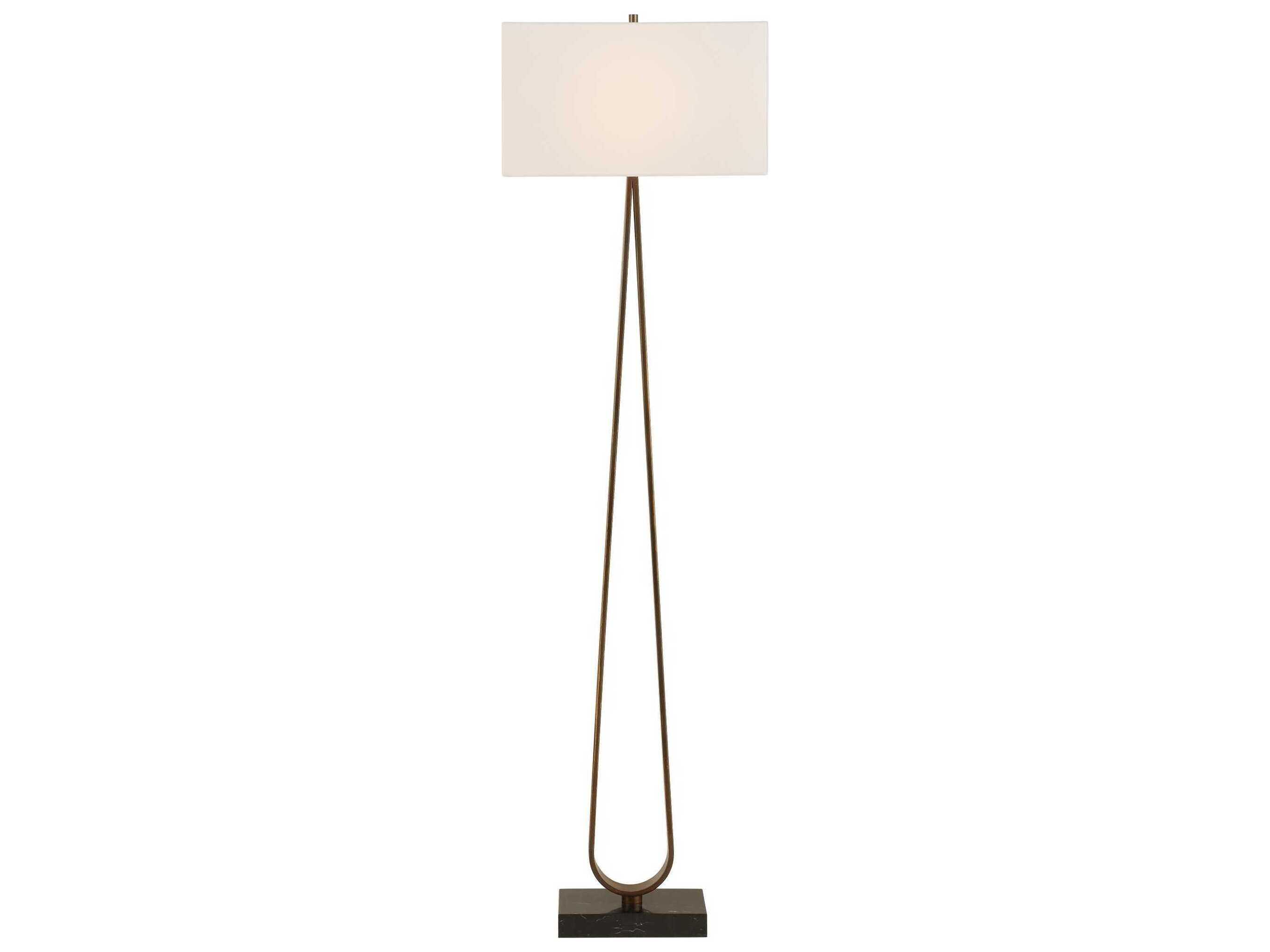 Uttermost Galloway Dark Bronze Rectangular Drum Hardback Floor Lamp