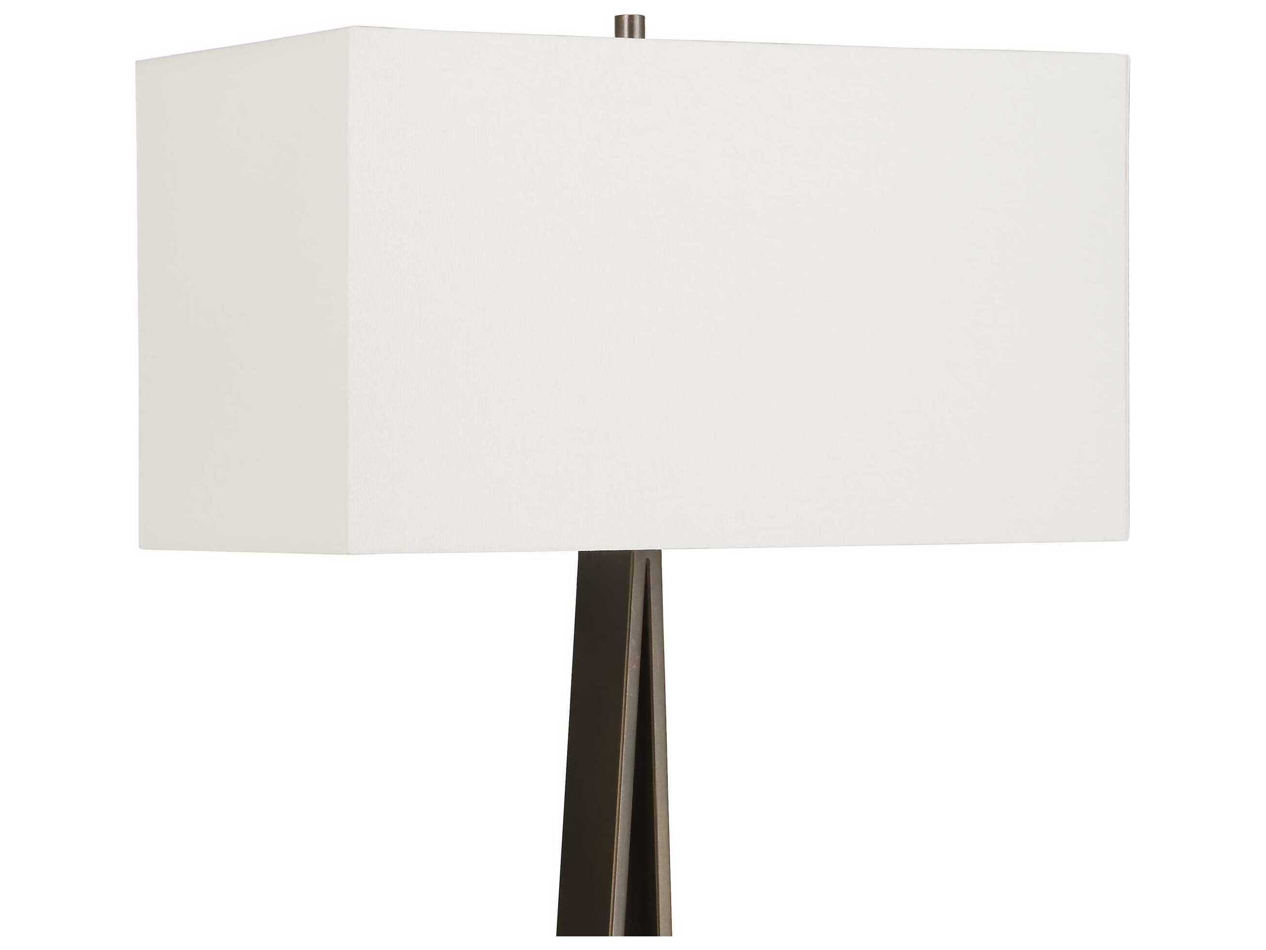 Uttermost Galloway Dark Bronze Rectangular Drum Hardback Floor Lamp