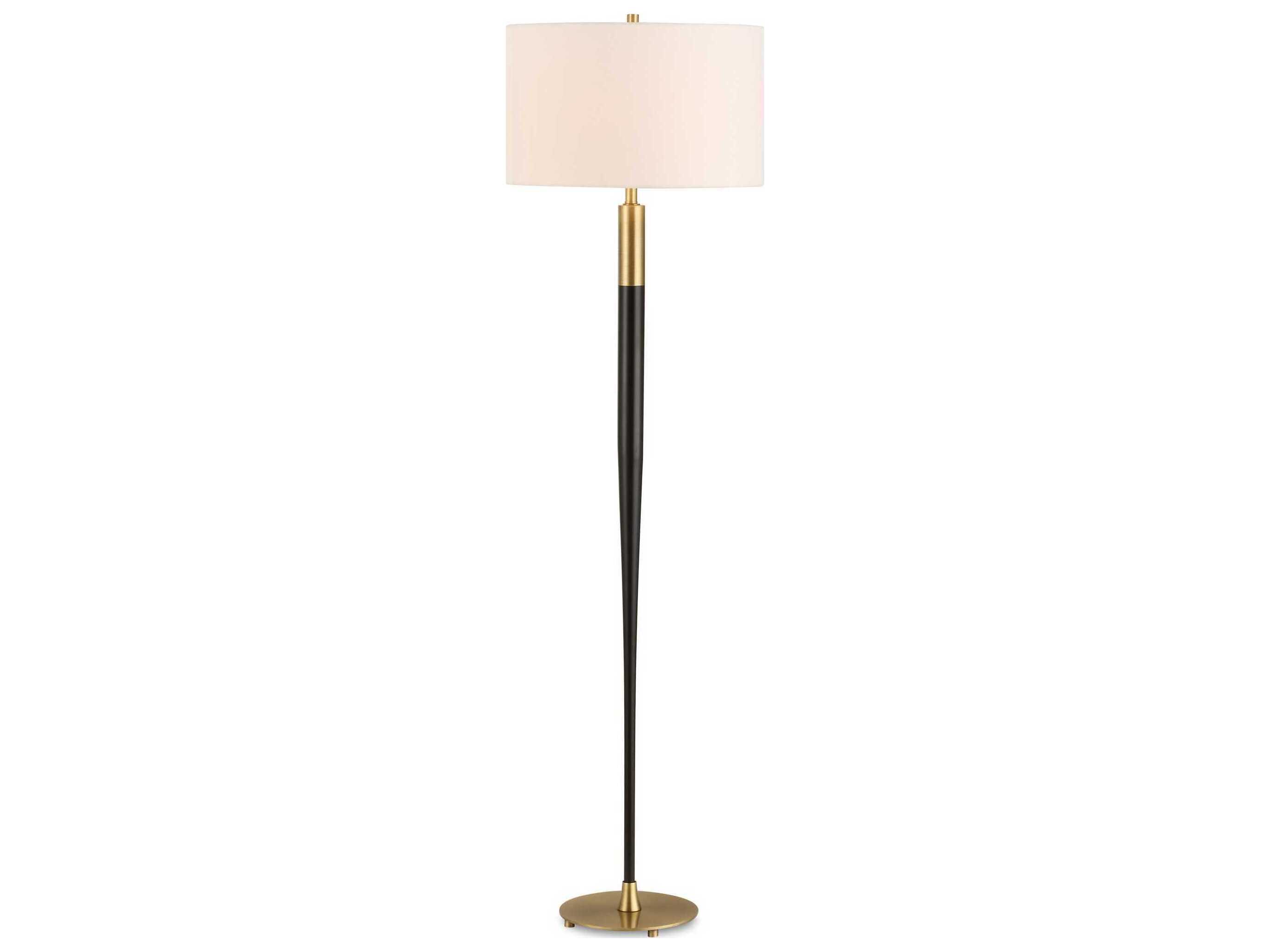 Uttermost Stowe Satin Black Drum Hardback Floor Lamp