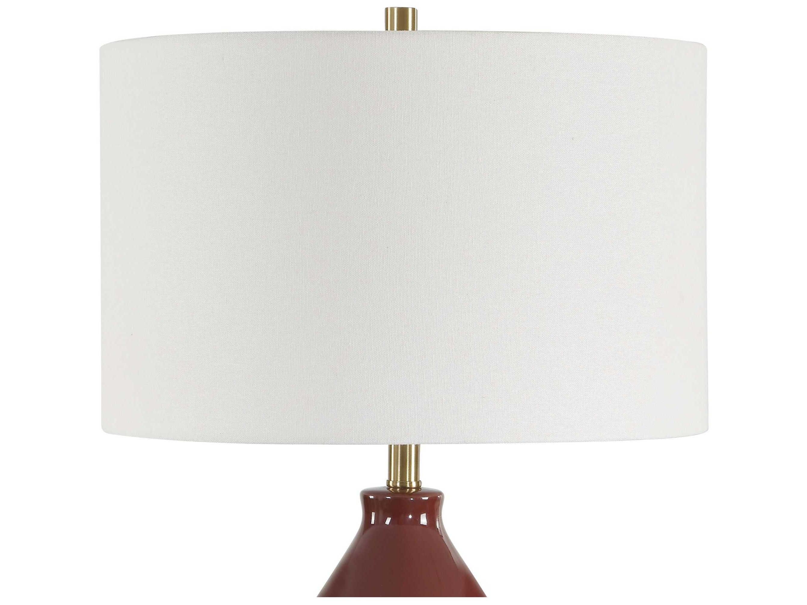 Uttermost Gourd Deep Burgundy Round Hardback Red Buffet Lamp